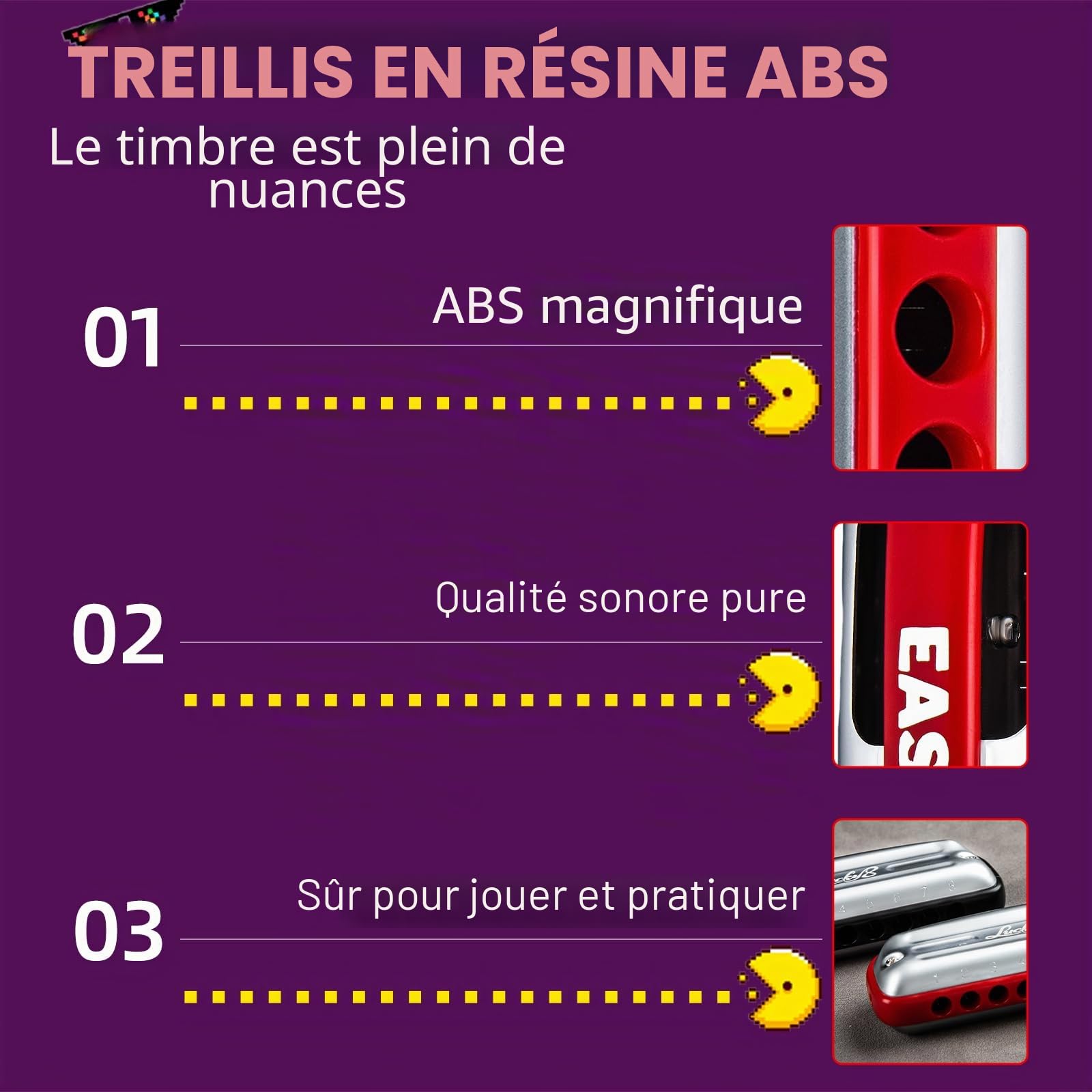 East top Harmonica Blues 8 trous, harmonica diatonique en Do pour adultes, débutants, professionnels et étudiants, en cadeau, rouge