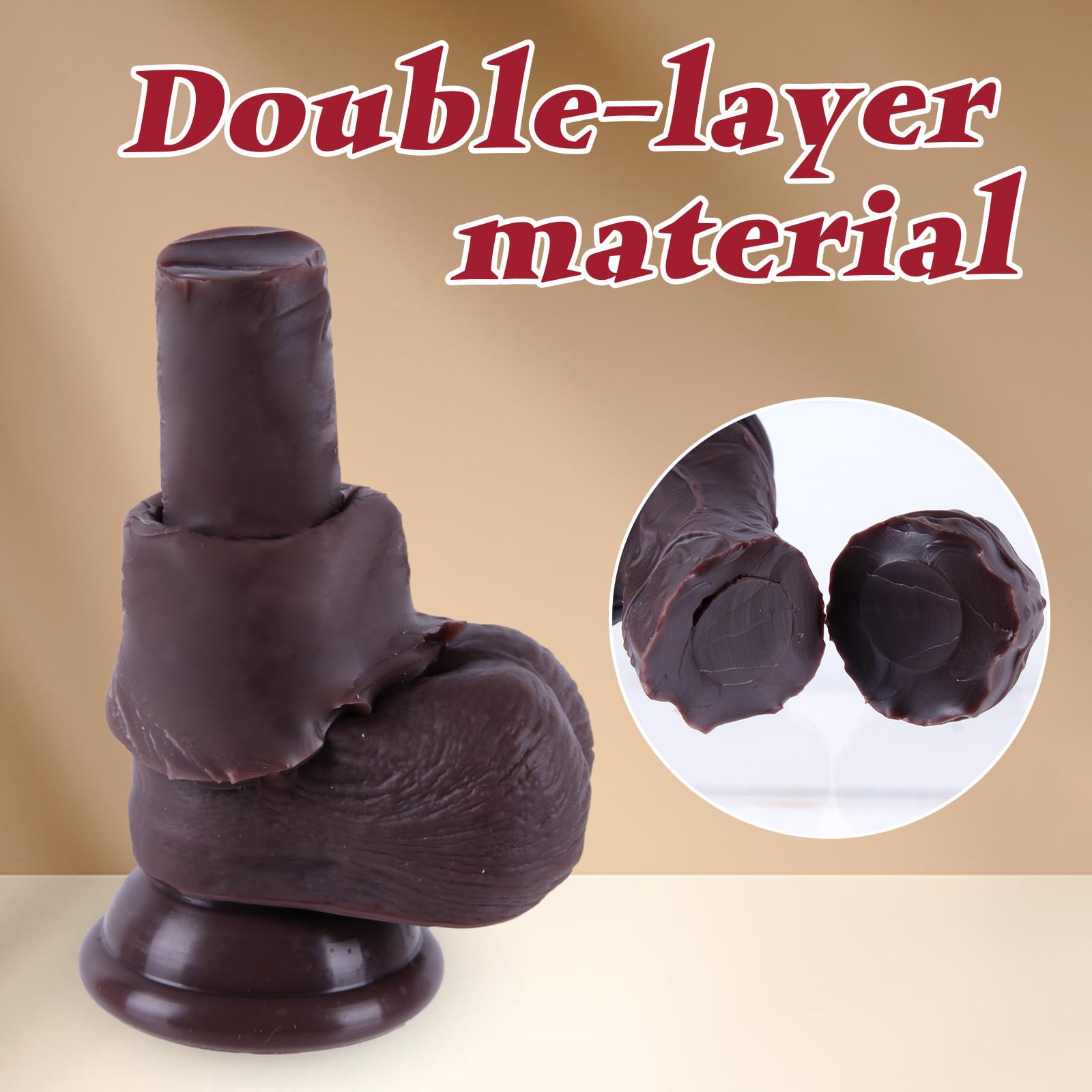 Dildo negro de silicona 6,7 cm, 17,5 cm pequeño dildo anal realista con ventosa, plug de pene ancho para estimular el punto G y la próstata, apto para hombres, mujeres y principiantes