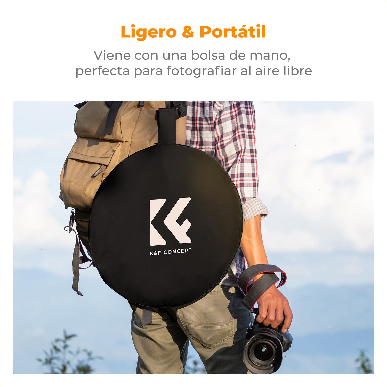 K&F CONCEPT 5 en 1 Reflector de Luz para Fotografía 60x90cm Difusor Ovalado Reflector Plegable para Fotografía de Retrato Foto Selfie Iluminación Exterior con Bolsa de Transporte