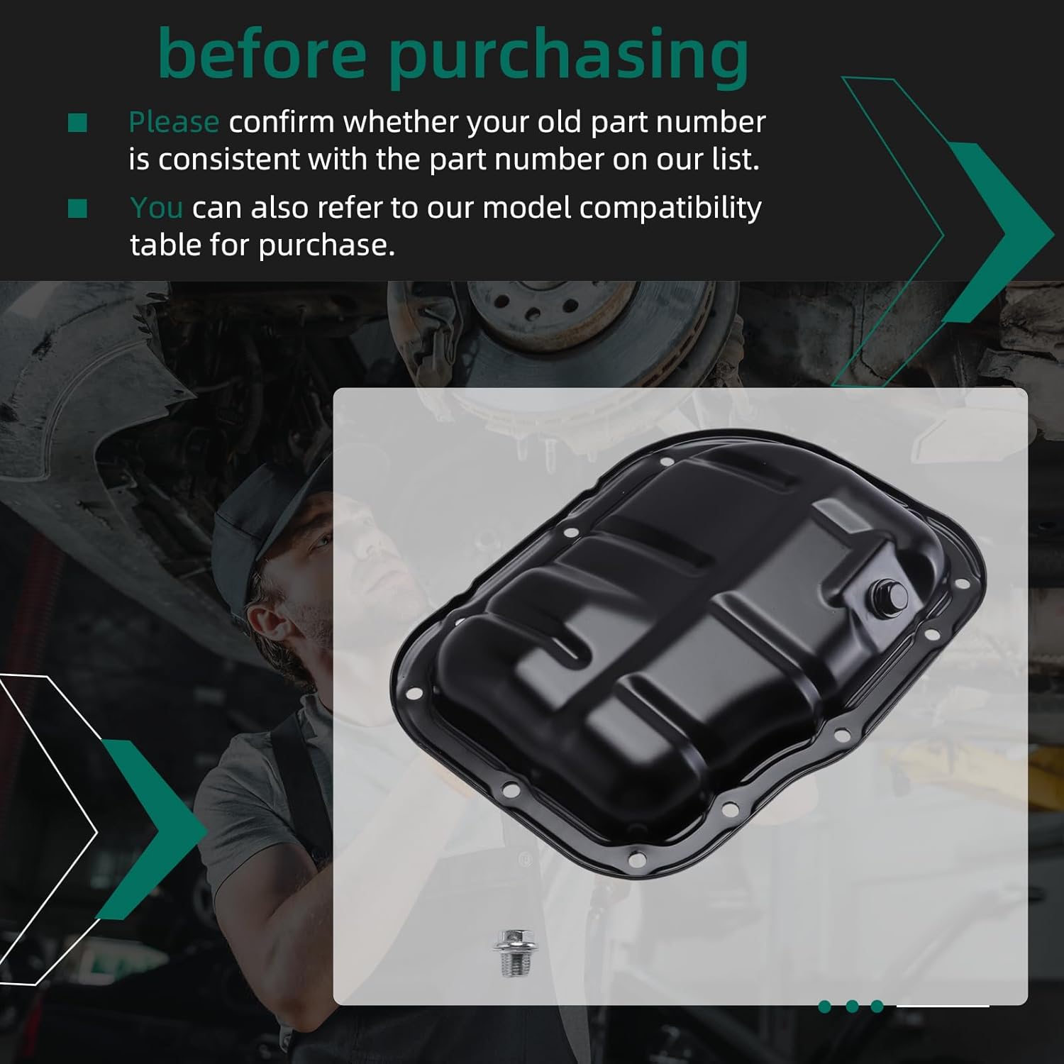 Lower Engine Oil Pan Sump with& Drain Plug,for Toyota Corolla/Matrix/Prius,for Scion xD 2008-2014,for iM 2016,L4 1.8L,OE#264-324, 12101-37010, 12102-37010,OS30829,65263