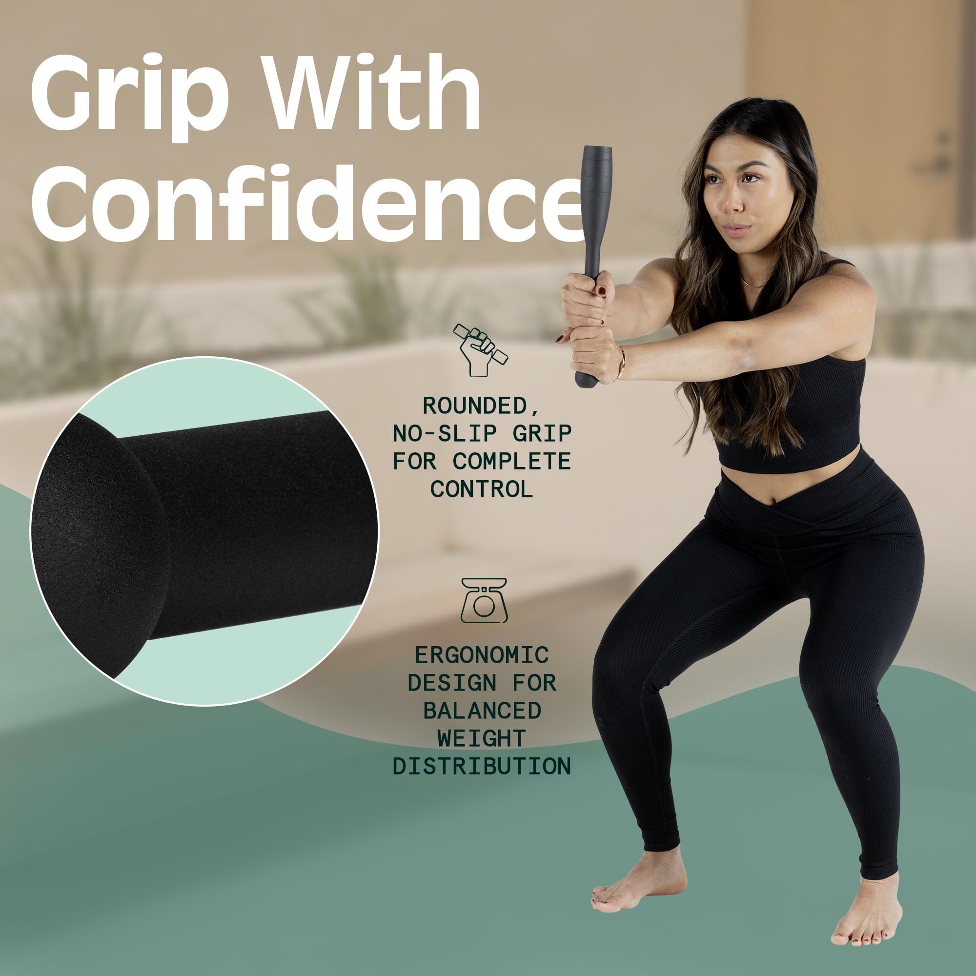 Retrospec Steel Club SC- 10lb for Men & Women's Strength Training & Full Body Workouts, Matte Black