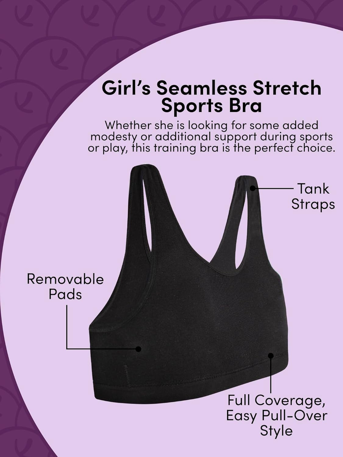 Fruit of The Loom Girls Seamless Stretch Sports Bra - Image 4