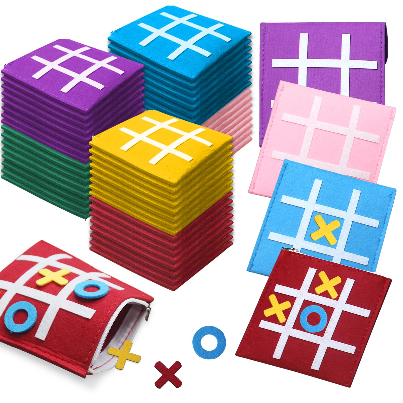 Timisea 48 Pcs Tic Tac Toe Strategic Board Game, Mini Strategic Board Game for Kids Family,Classic Mini Board Toys, Board Gifts for Students with