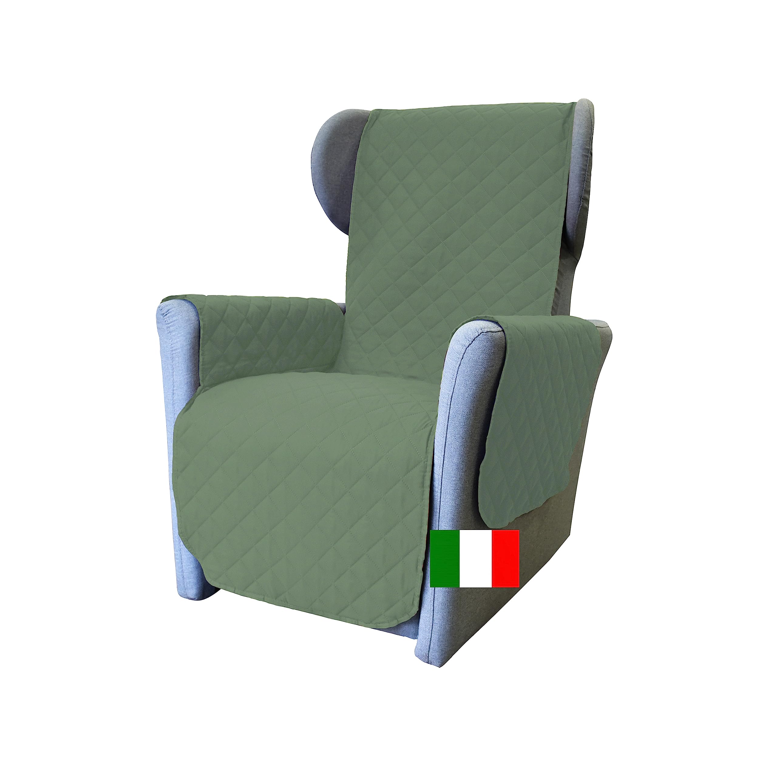 Moonange - Copripoltrona 1 posto con Braccioli - Seduta 55 cm - Copridivano Impermeabile per Poltrona - Copridivano Antiscivolo - Antimacchia - Reversibile - Antigraffio - Antipelo - Verde