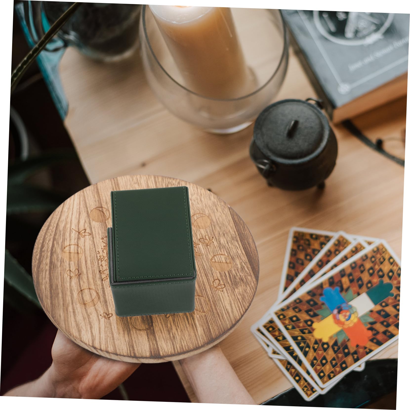 Yardwe 5 Pz scatola porta carte caso dell'unità di elaborazione per la casa organizer per mazzi titolare di carte da gioco custodia per carte Unità di elaborazione di compressione Green