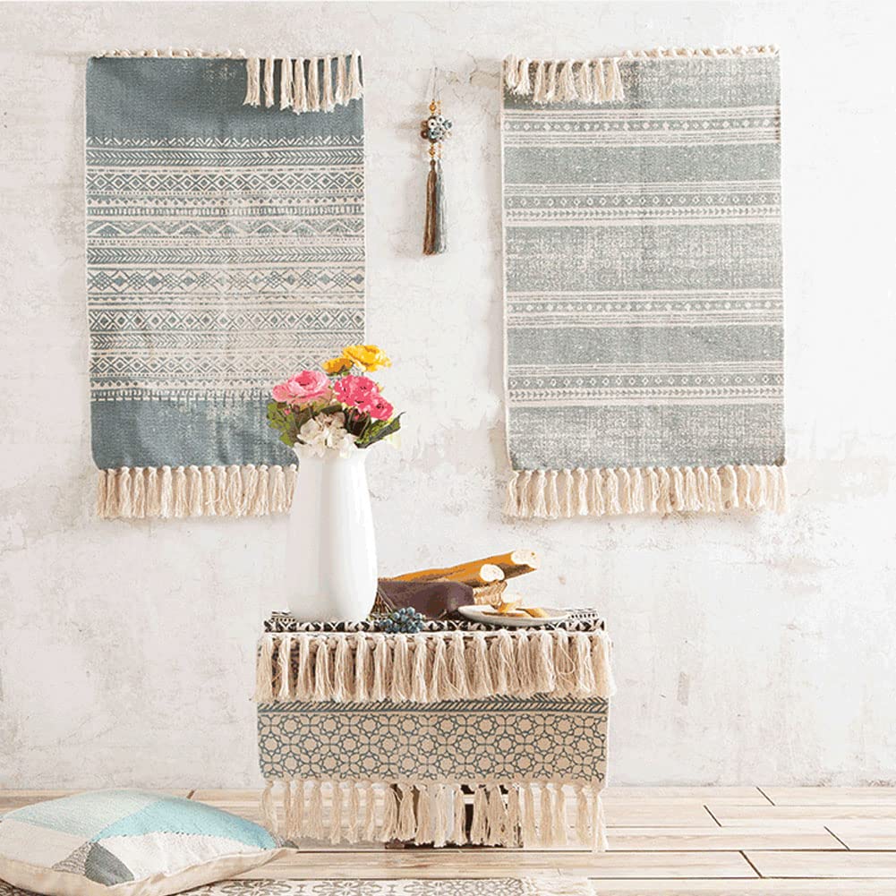 Tappeto da bagno in cotone con nappe, lavabile in tessuto, per cucina, soggiorno, camera da letto, lavanderia, veranda