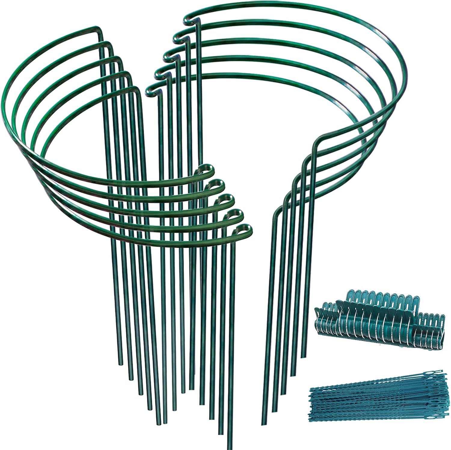 10x Plant Support Garden Ring Large 25x40cm,Half Round Sturdy Garden