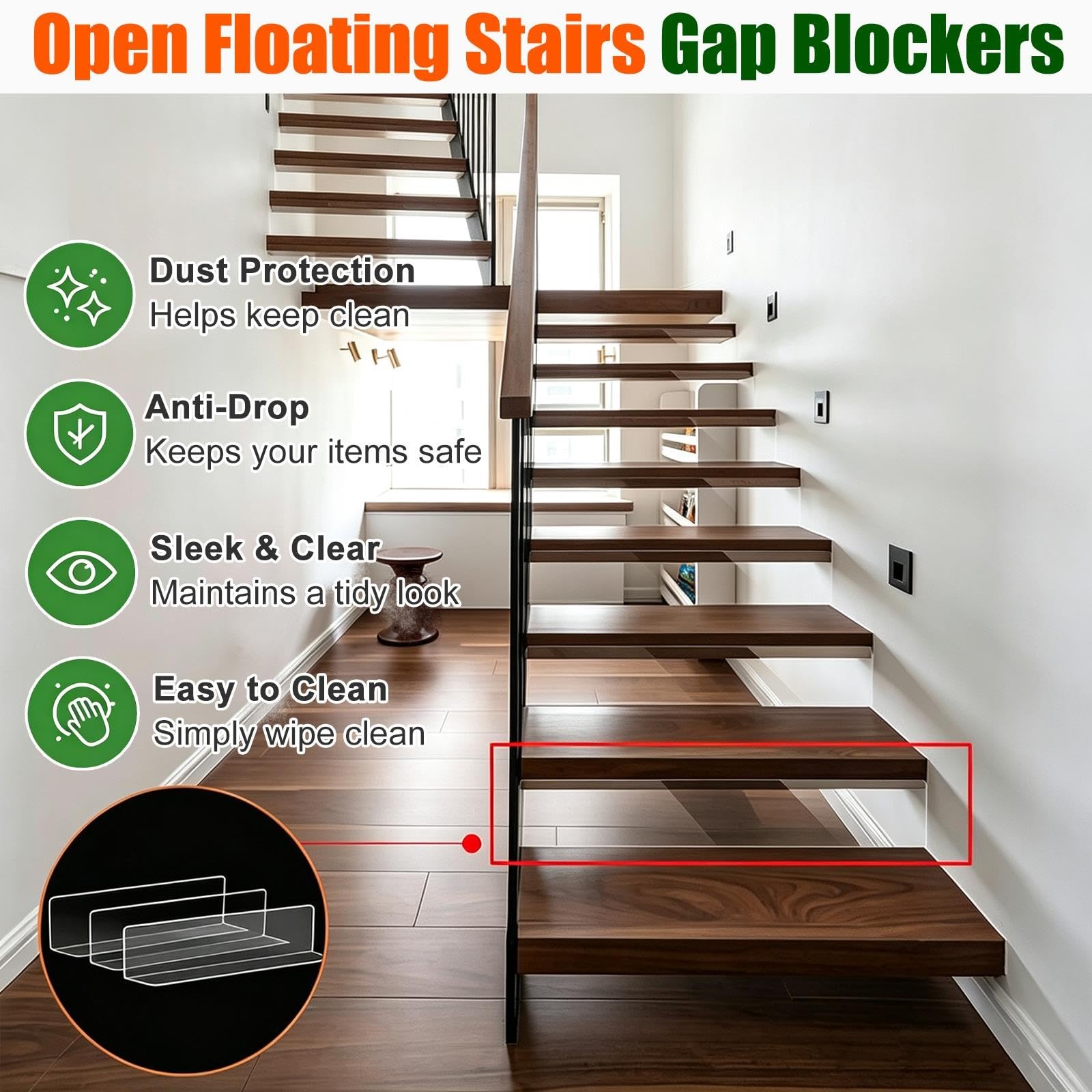 bloqueador escalera Tope Para Hueco De Escalera En Forma De L, Cubierta