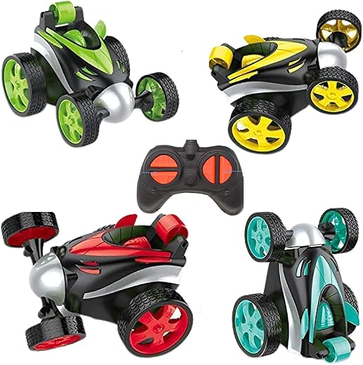 Hk Toys Mini Rc Stunt Car Plastic Electric Drift Rotating Wheel Vehicle Toy Remote Control Toy For Boy/Girl (Color As Per ...
