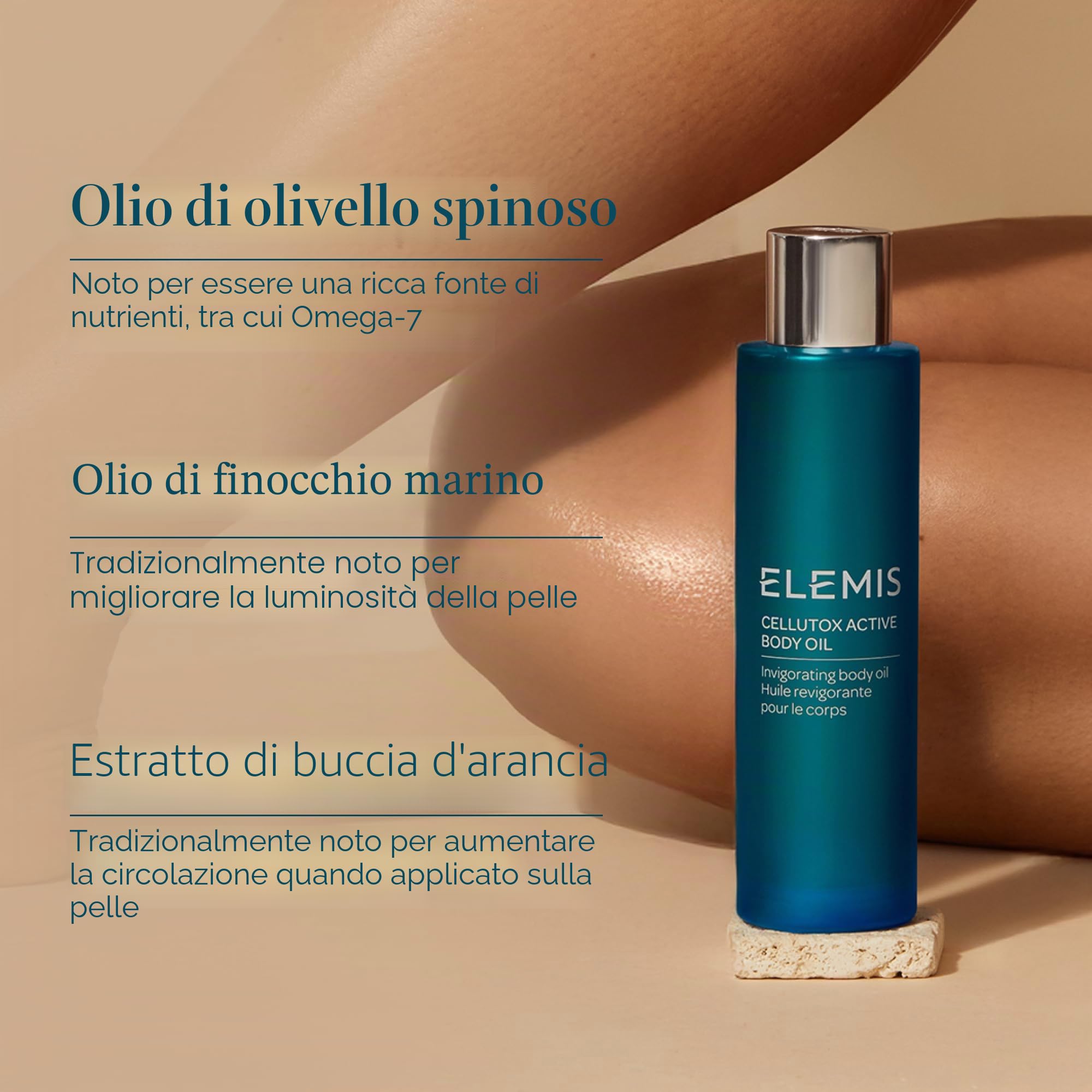ELEMIS Cellutox Active Body Oil, Olio Corpo Rivitalizzante 100ml | Olio corpo leggero con finocchio marino, olivello spinoso e arancia per levigare, ammorbidire e rivitalizzare la pelle