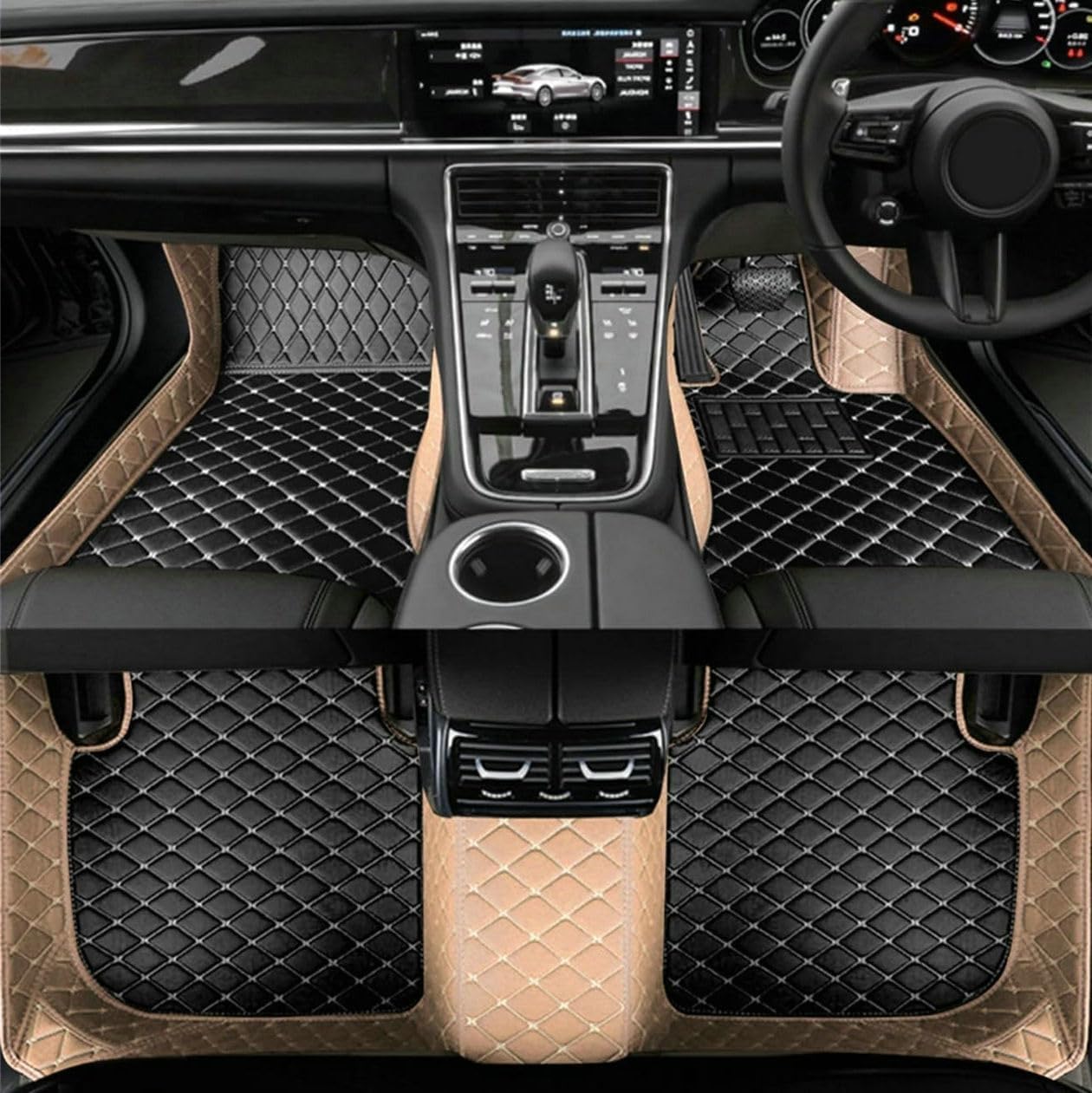 Alfombrillas Coche para Mini Countryman Without Cup Holder 2011-, Alfombrillas Antideslizante Lavables Accesorios Interiores Impermeables