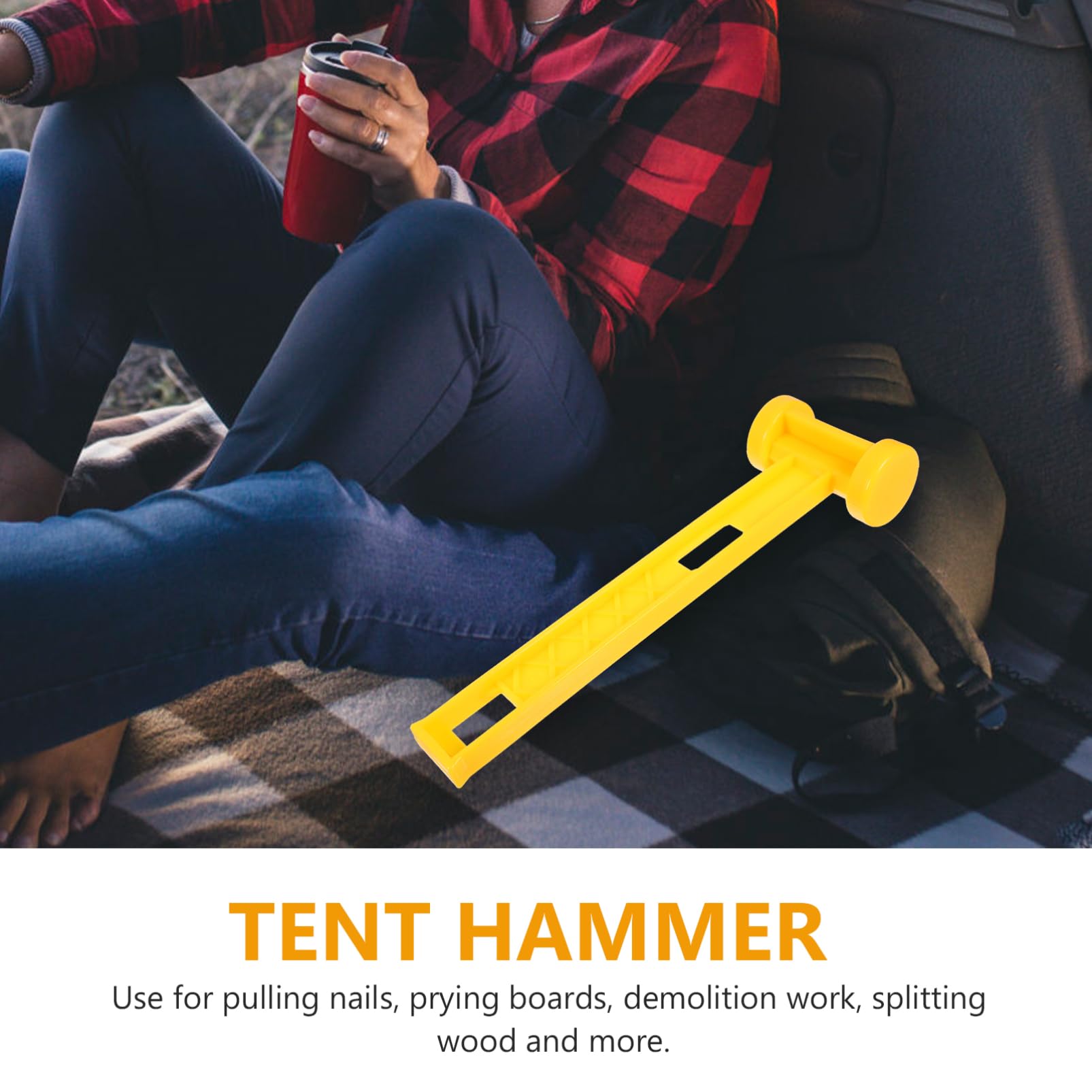 Mikikit 8stücke Zwei Pe Zelt Hammer Tragbarer Multi-funktionshammer Für Camping Leicht Und Handlich Für Zeltnägel Und Außenaktivitäten Mit Vibrationsdämpfendem Griff