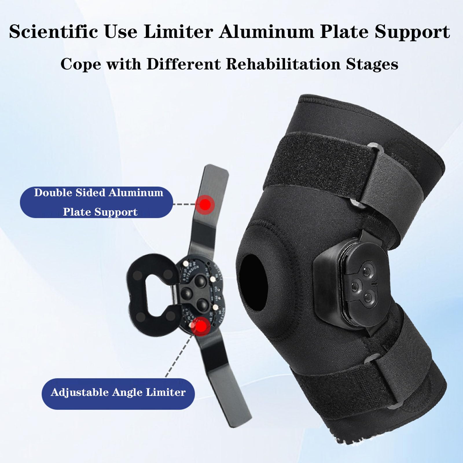 SFKLYU Rodillera de Descompresión, Soporte Articulado para Rodilla, Soporte Estable para Aliviar Distensiones, Esguinces y Lesiones de Ligamento Cruzado Anterior (LCA),L