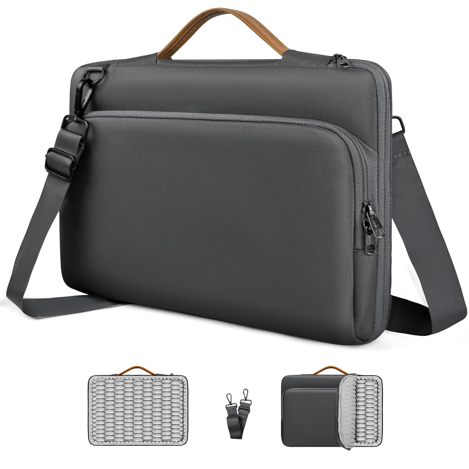 NIMOSA 15.6 Pouces Sac Ordinateur Portable Imperméable Mallette Bandoulière Porte Document Sac de Messager YKK zip Travail Université