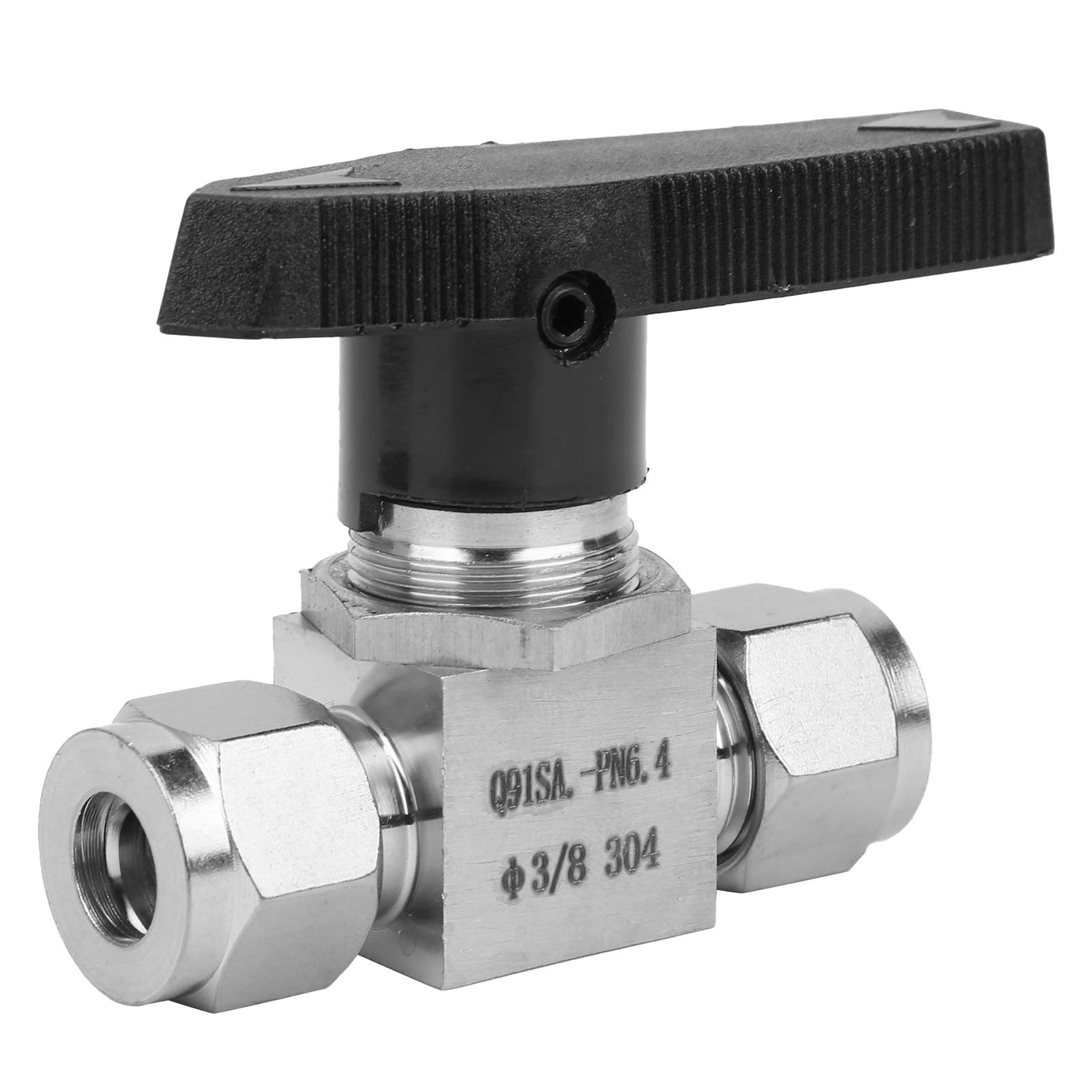 Stainless Steel Needle Valve High Pressure Needle Control Straight Needle Valve for Water Gas Liquid SS?44S6 (?3/8)
