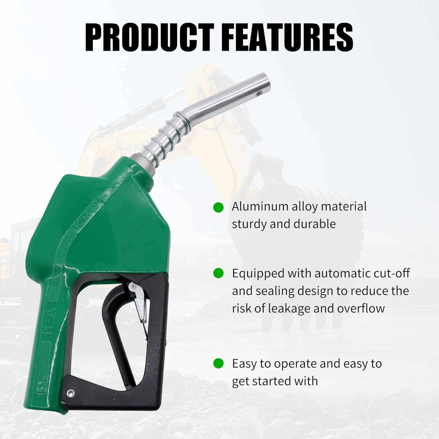 3/4" NPT Automatic Fuel Diesel Gas Pump Nozzle Handle 13/16 Inches Spout with Three-Speed Automatic Padlock, Auto Shut Off Fuel Refilling, Max Flow Rate 16 GPM / 60 L/Min