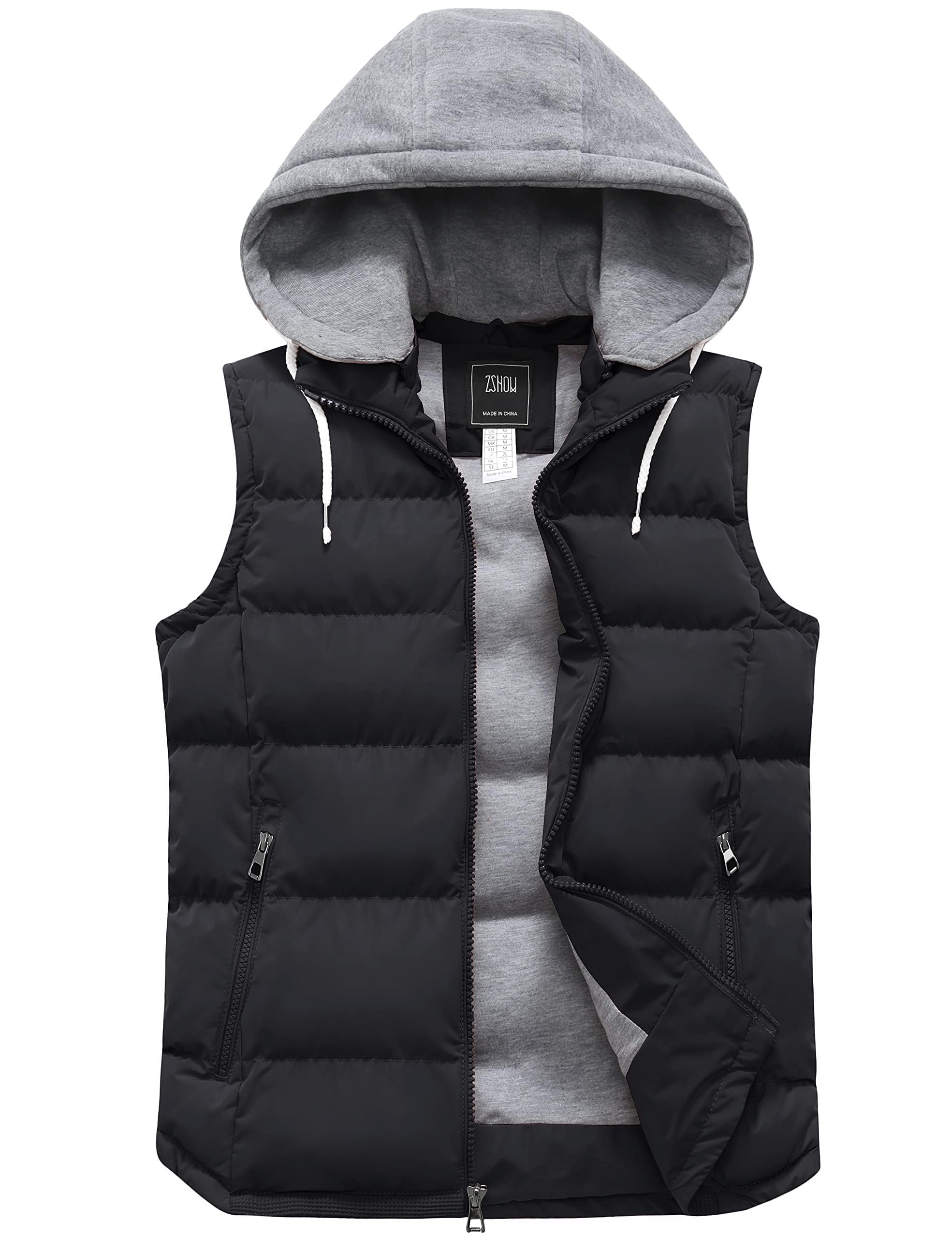 ZSHOW Men's Puffer Vest Warm Winter Vest Jacket Quilted Padded Vest Outdoor