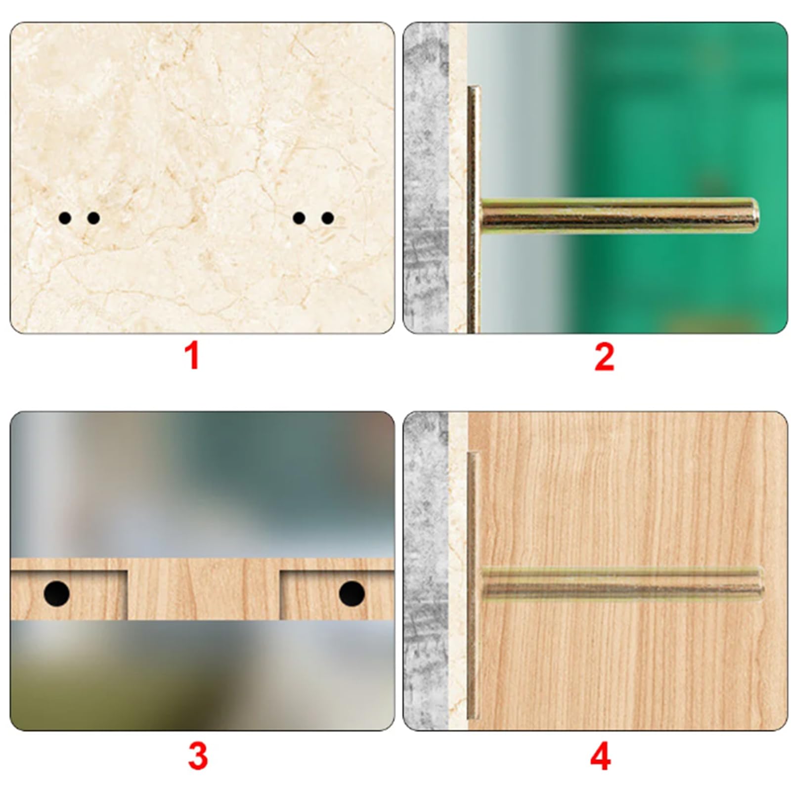 2PCS Floating Shelf Brackets,4inch T Shape Metal Brackets,Heavy Duty Hidden Shelf Brackets for Wall Mounted Decoration Cabinet Furniture Shelf Support with 4pcs Mounting Screws(5*60mm) - Image 4