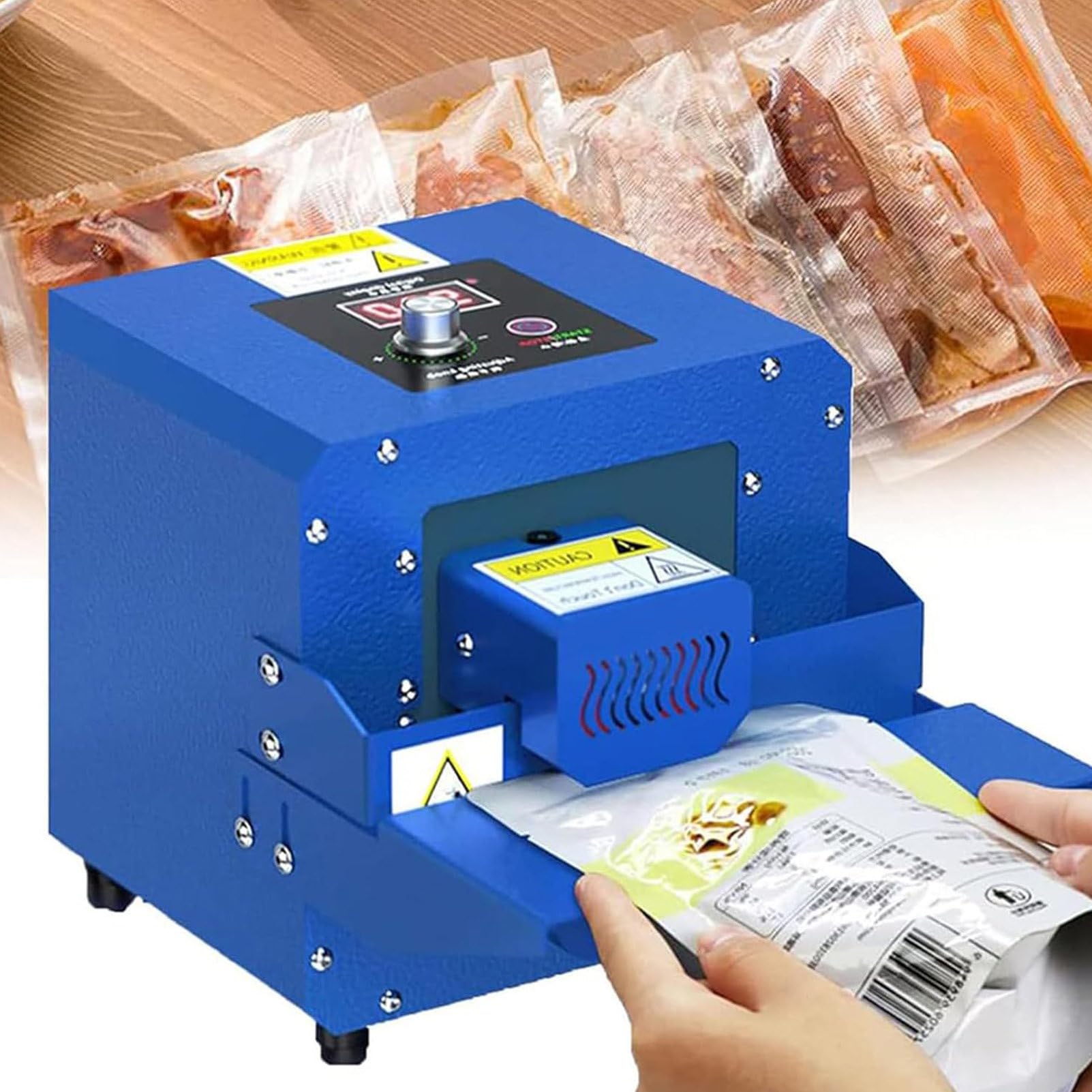 Selladora térmica automática de Bolsas de plástico de 300 W, selladora Continua de Banda, 2500 Bolsas/h, Velocidad Ajustable, Uso doméstico y Comercial, 220 V