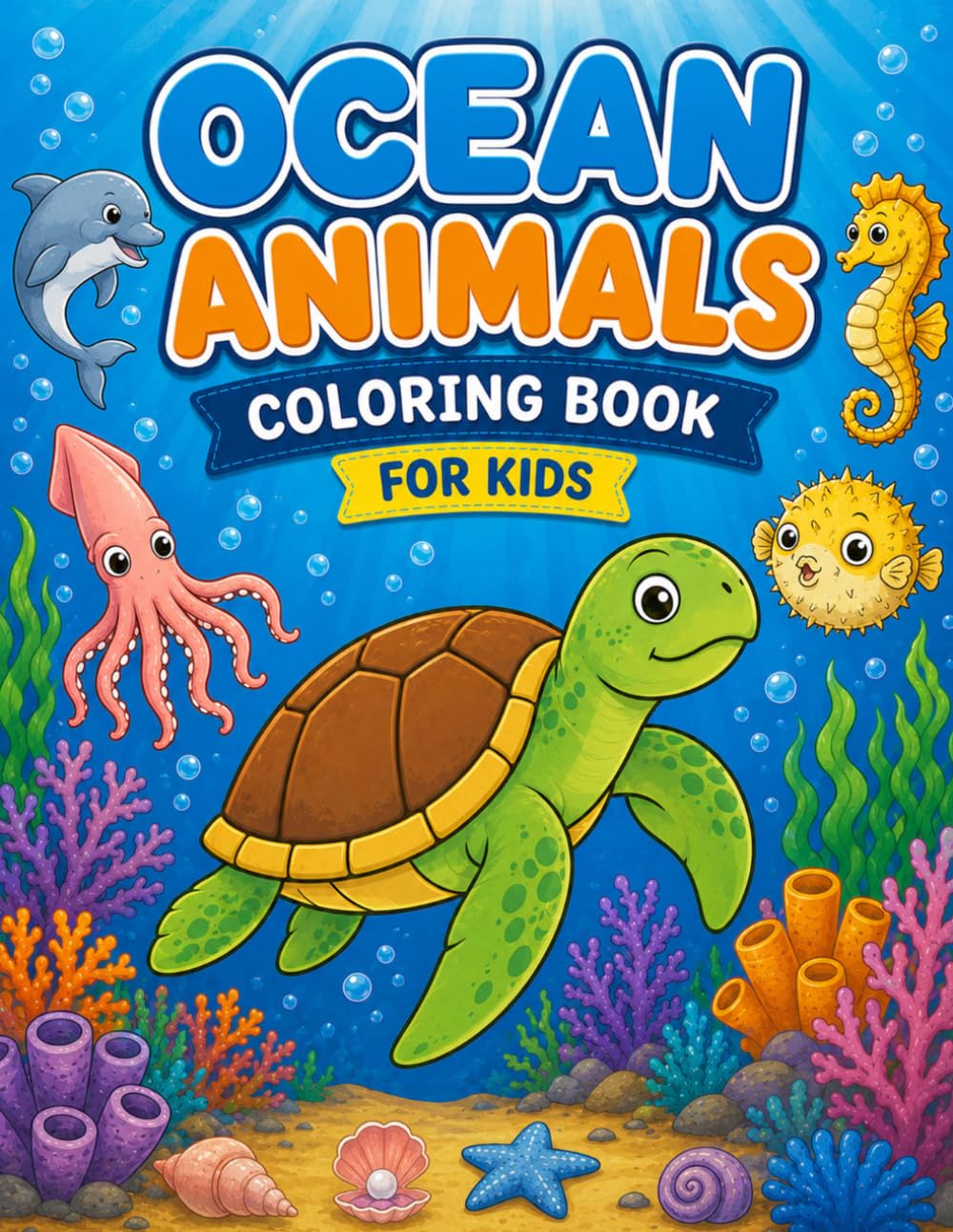 Ocean Animals Coloring Book for Kids: An Underwater Fun Coloring Adventure with Sea Animals and Marine Life