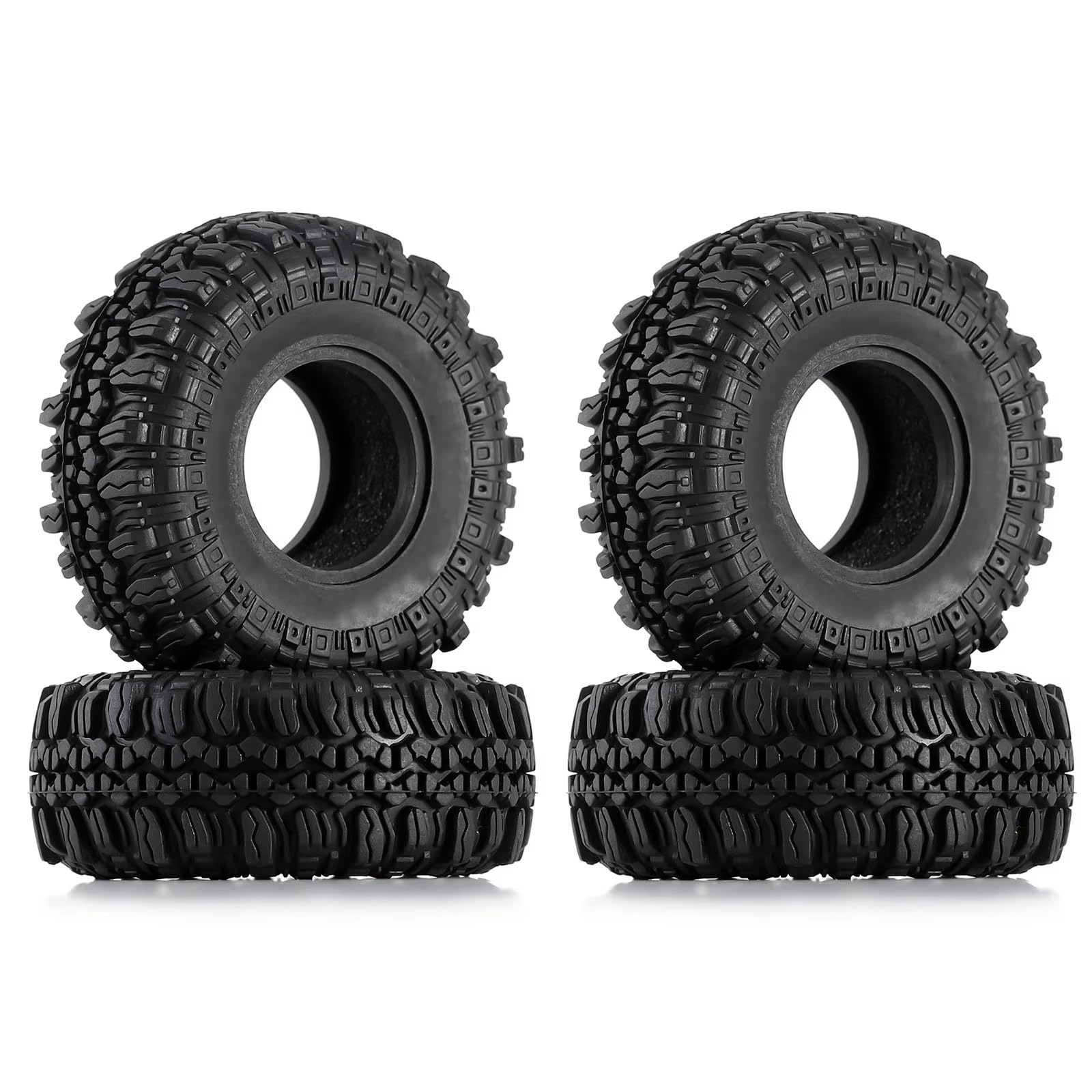 para Axial para SCX24 para TRX4M para AX24 Neumáticos De Rueda Goma Suave 1,0 "56 * 22mm Terreno Rocoso para Coche Trepador Control Remoto 1/18 1/24 RC Coche NeumáTico Piezas