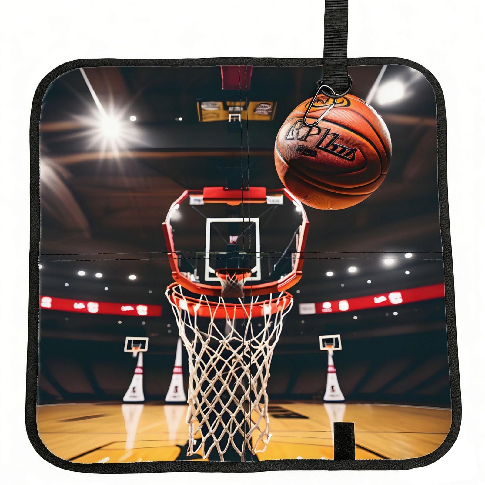 AYYQWE Basketball Print Foldable Seat Cushion Portable Chair Pad Office Commuting Picnic Camping Outdoor