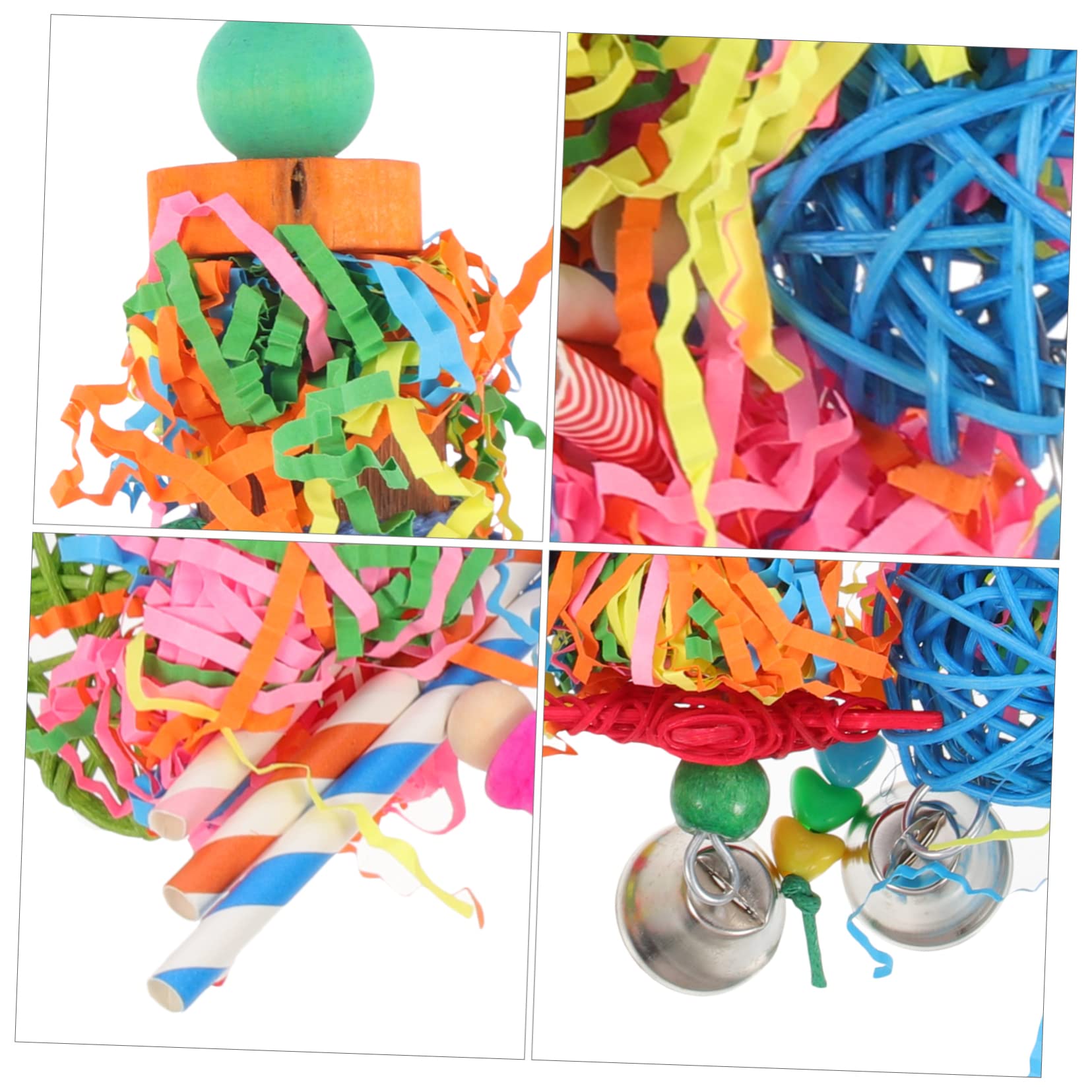 FOMIYES Lot De 4 Grands Jouets pour Oiseaux Jouet À Mâcher pour Perroquet Jouet De Dentition Amusant pour Perroquet Jouets pour Oiseaux 4 Pièces X 4