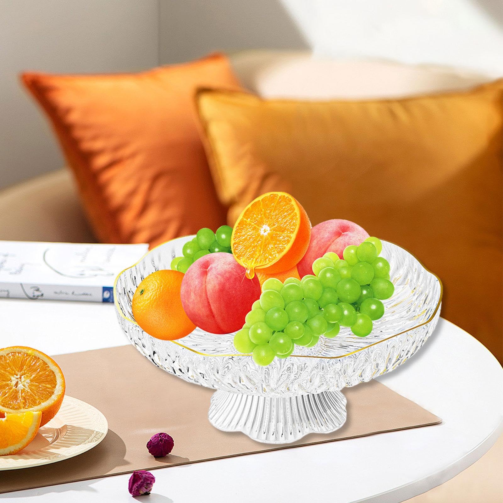 Fruttiera con Piedistallo, Moderno Portaverdure, Cesto di Frutta con Gambe, Decorazione per Matrimoni, Cucine, Regalo di Inaugurazione Della Casa, Bianco