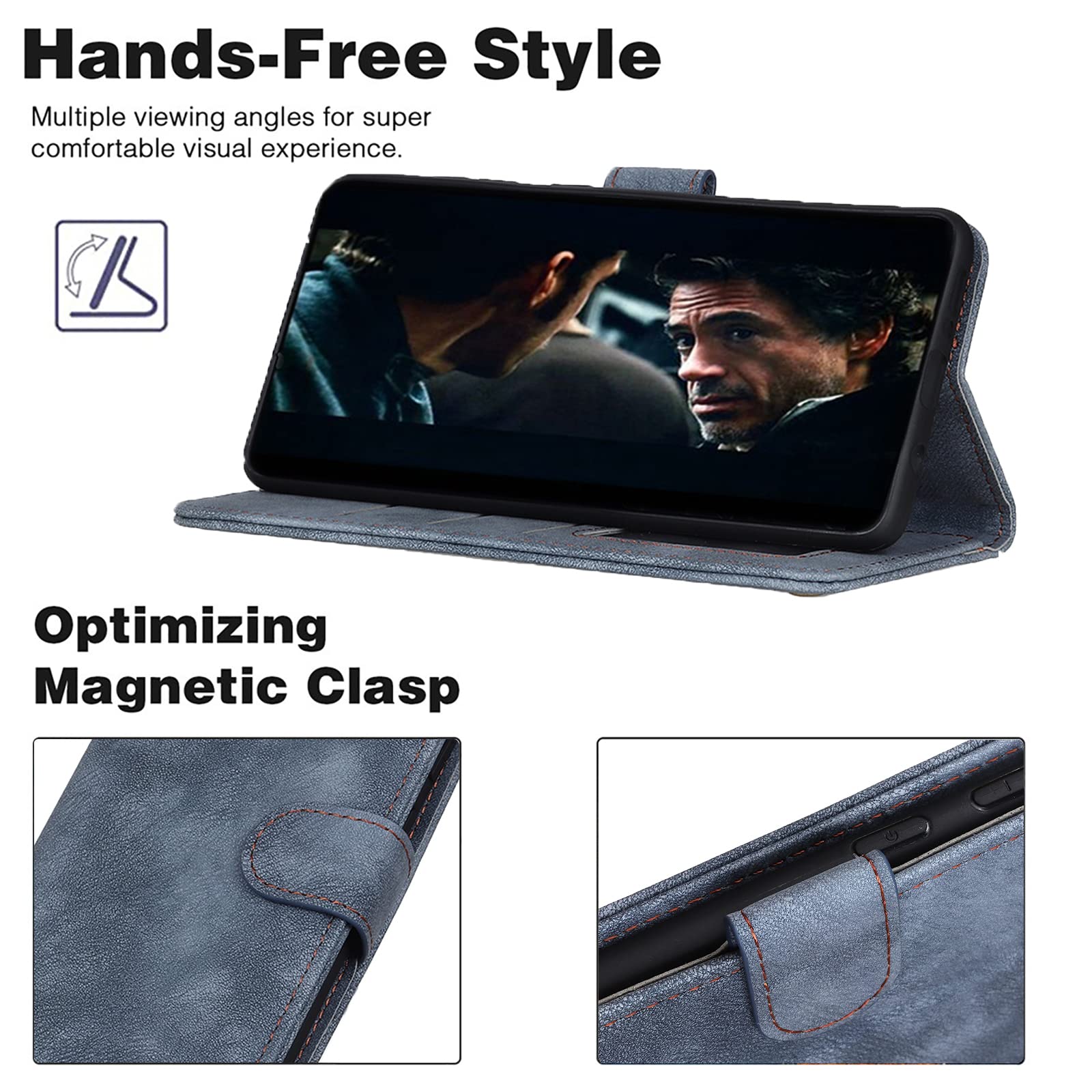 Custodia Flip Per OnePlus 10 Pro - Design In Pelle Con Supporto Magnetico E Portacarte Integrato - Foto 5