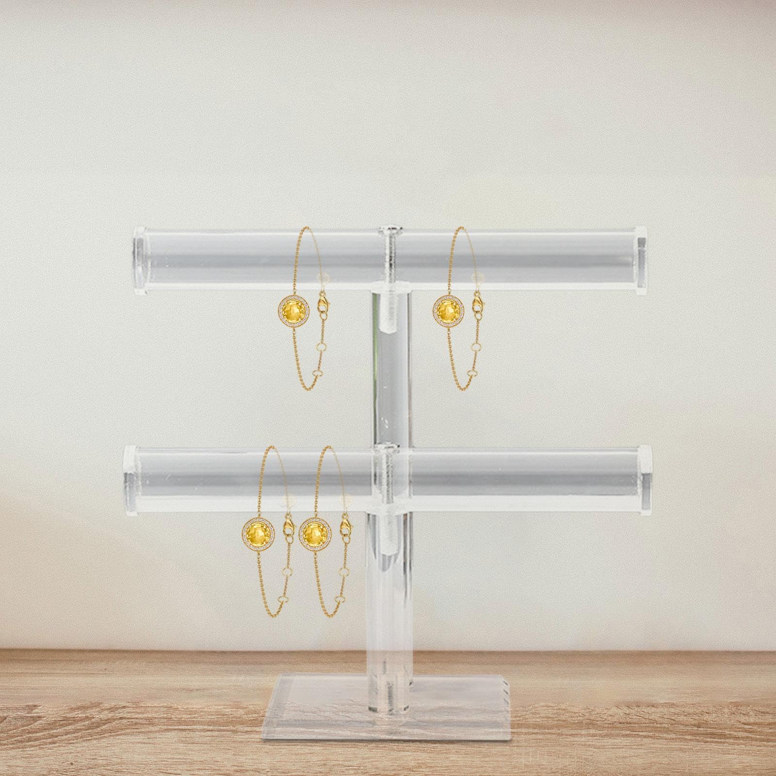 UGPLM Bracelet, Display Stand, Jewelry Display Rack, Acrylic with Base, Bangle Holder, Jewelry Organizer for Bangle, Jewelry, Shop, Double Layer