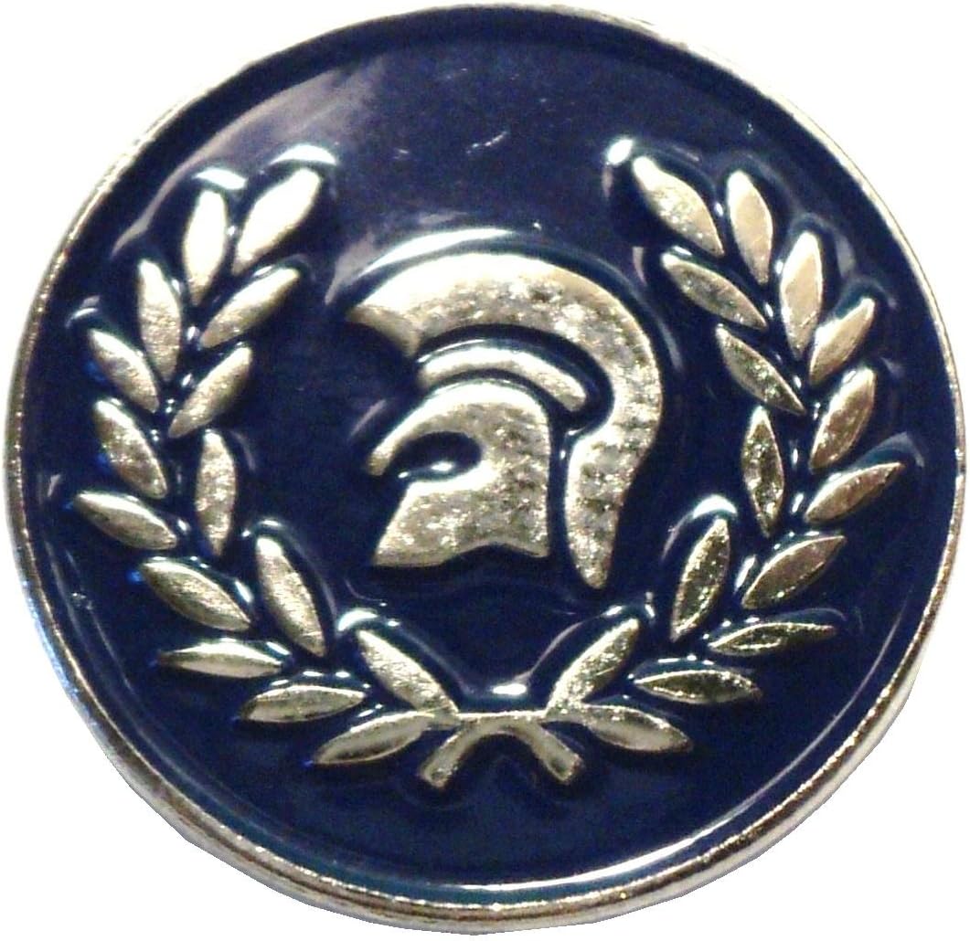 Laurel Trojan Helmet Blue MOD Scooter Metal Enamel Badge