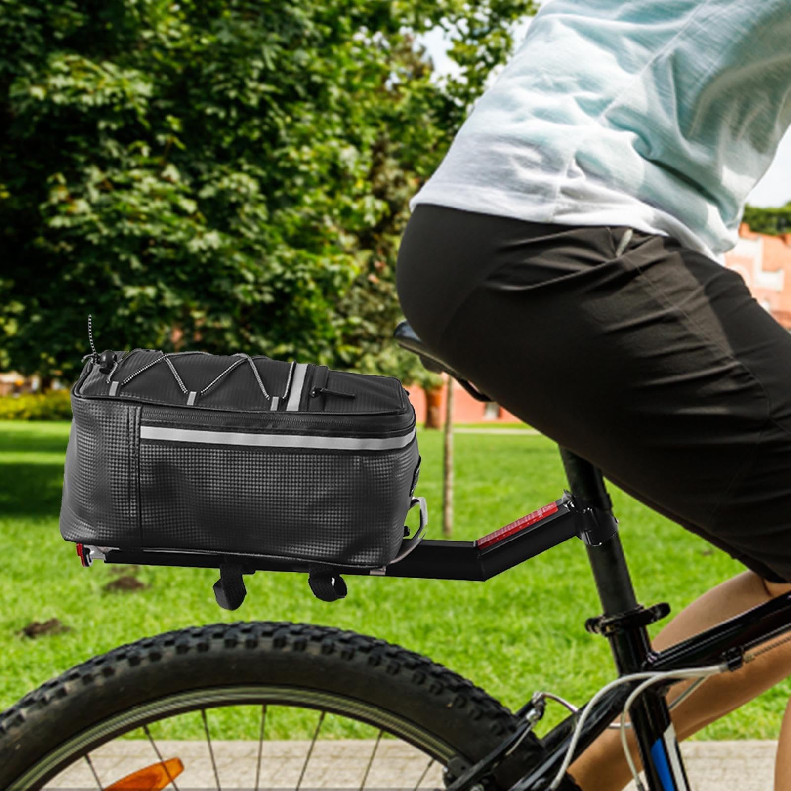 Portapacchi A Sgancio Rapido - Porta-carico Con Luce, Struttura Universale E Regolabile | Supporto Per Bicicletta In Lega Con Fanale Posteriore, Per Baule, Borse E Valigie