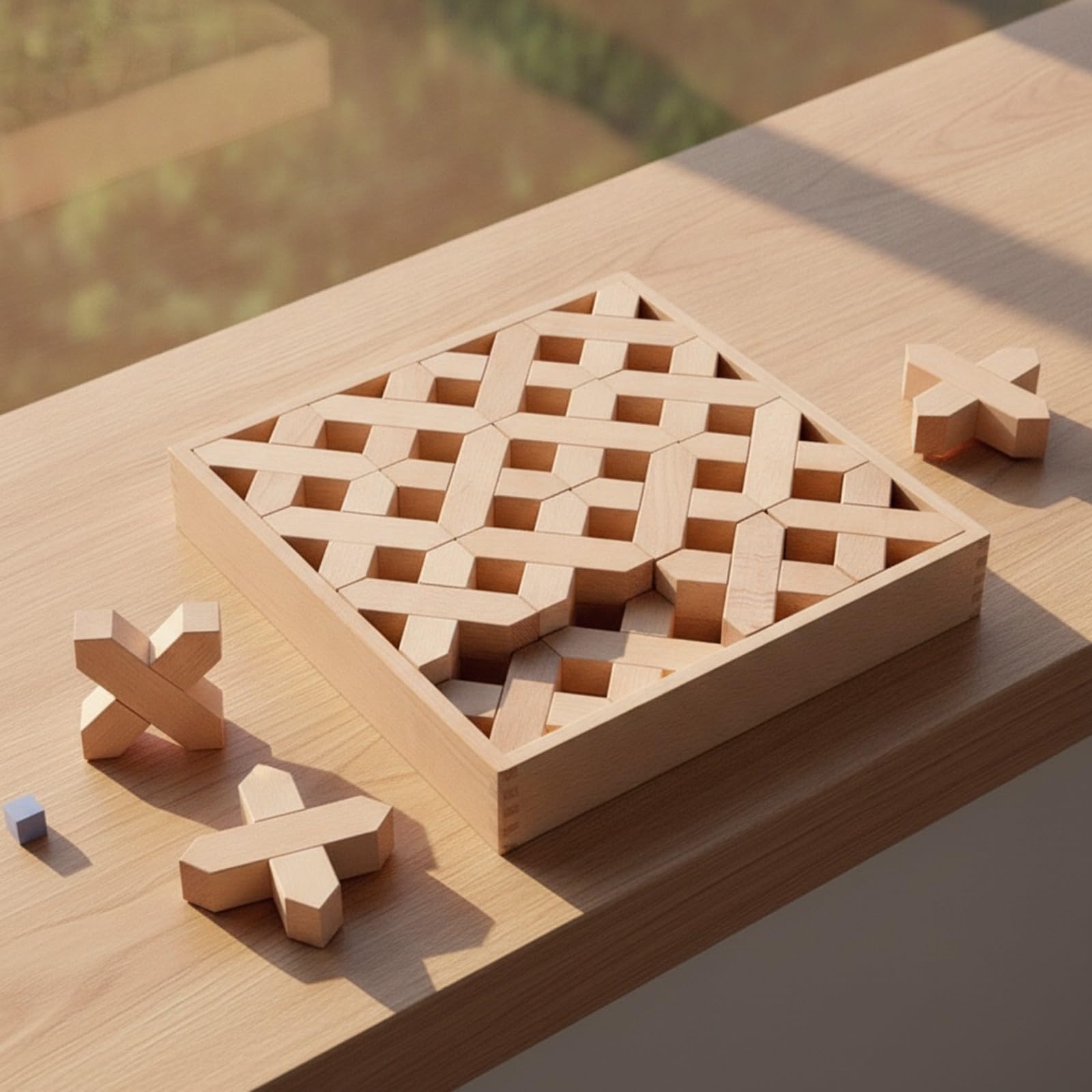 Rompicapo Geometrico Creativo Giocattolo | Interbloccante, Costruzioni Geometriche con Vassoio, Educativo, per Scuola Dell'infanzia, Bambini, Stile B