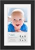 Icona Bay 4x6 Picture Frame wRemovable Mat for 3x5 Photo Black, Sleek Modern Style Frame, Table Top or Wall Mount, Serenity Collection