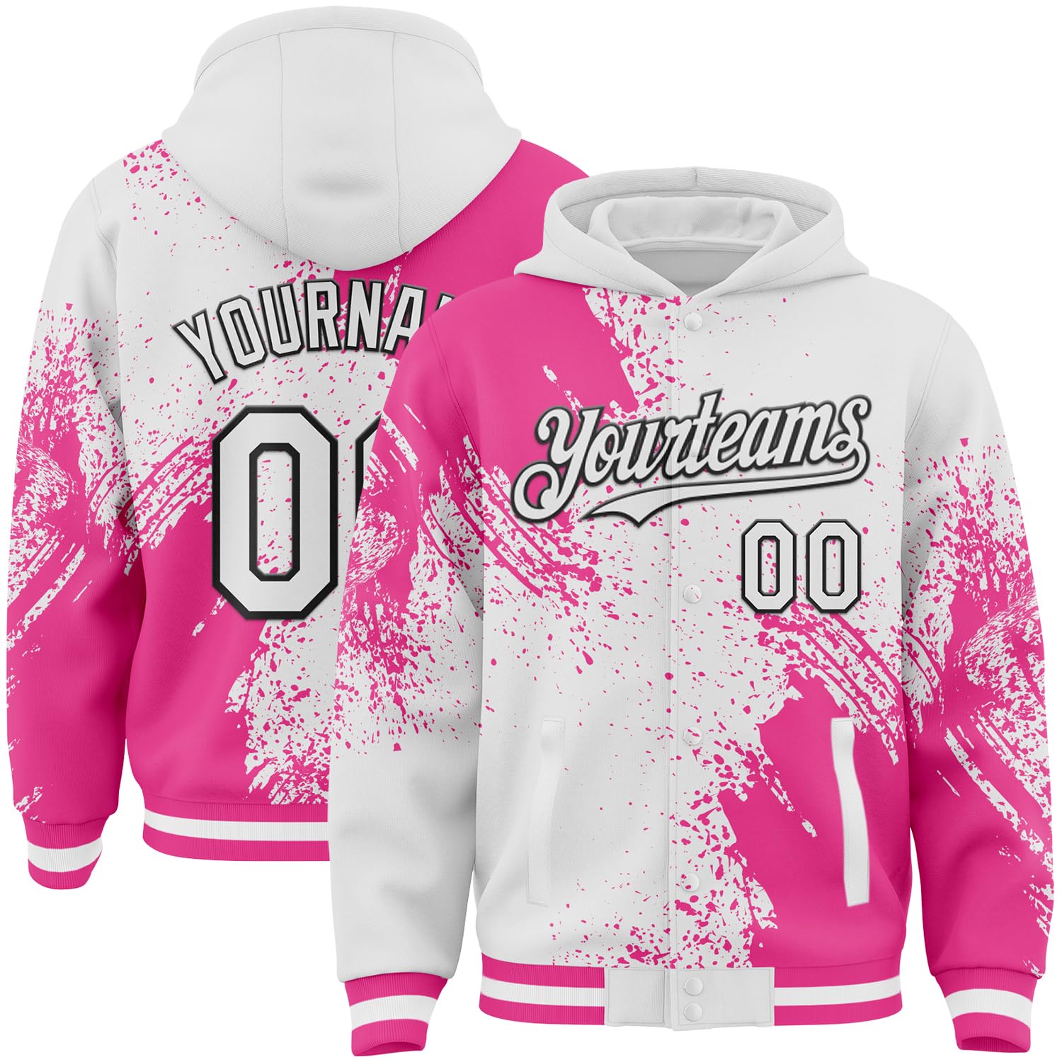 Custom Baseball Team Hooded Jacket Personalized Novelty Varsity Jackets Bomber Jerseys for Men Women Boys Girls