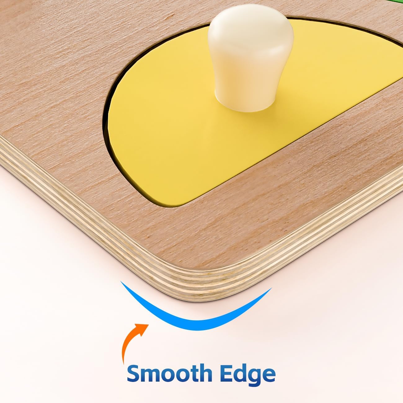 Wooden Shape Peg Puzzles for Toddlers 1 2 3 Year Old Boys Girls Gifts: Shape Sorter & Color Match Baby Puzzles 12-18-24 Months image 5