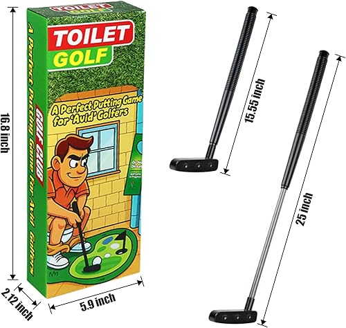 Miniatura 6 de Juego de golf de inodoro, mini golf que se puede jugar en el baño, maravilloso tiempo para el baño, regalos de broma, divertido regalo de elefante