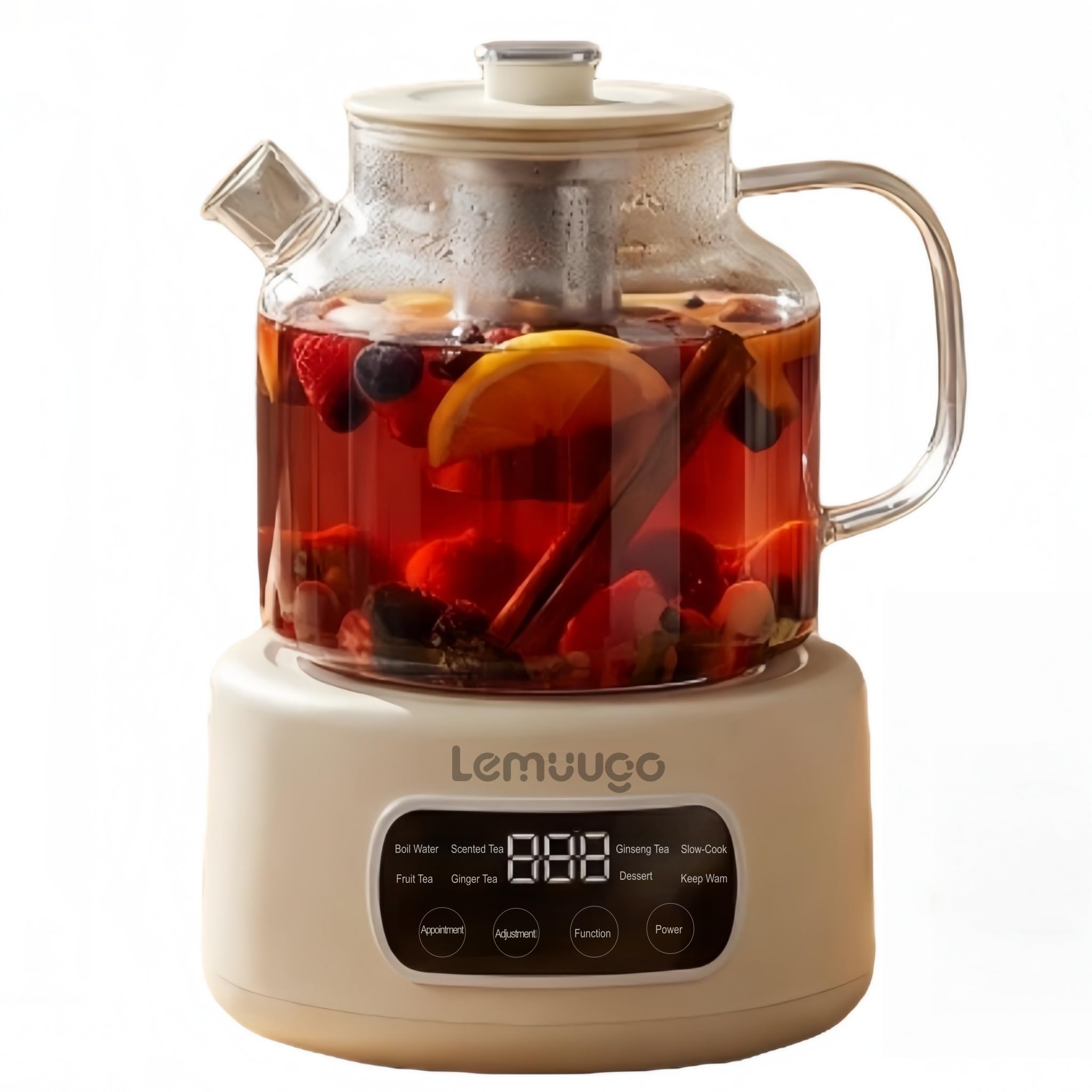 View 1 of 1.2L Electric Glass Tea Kettle with Infuser, Temp Control,Keep Warm