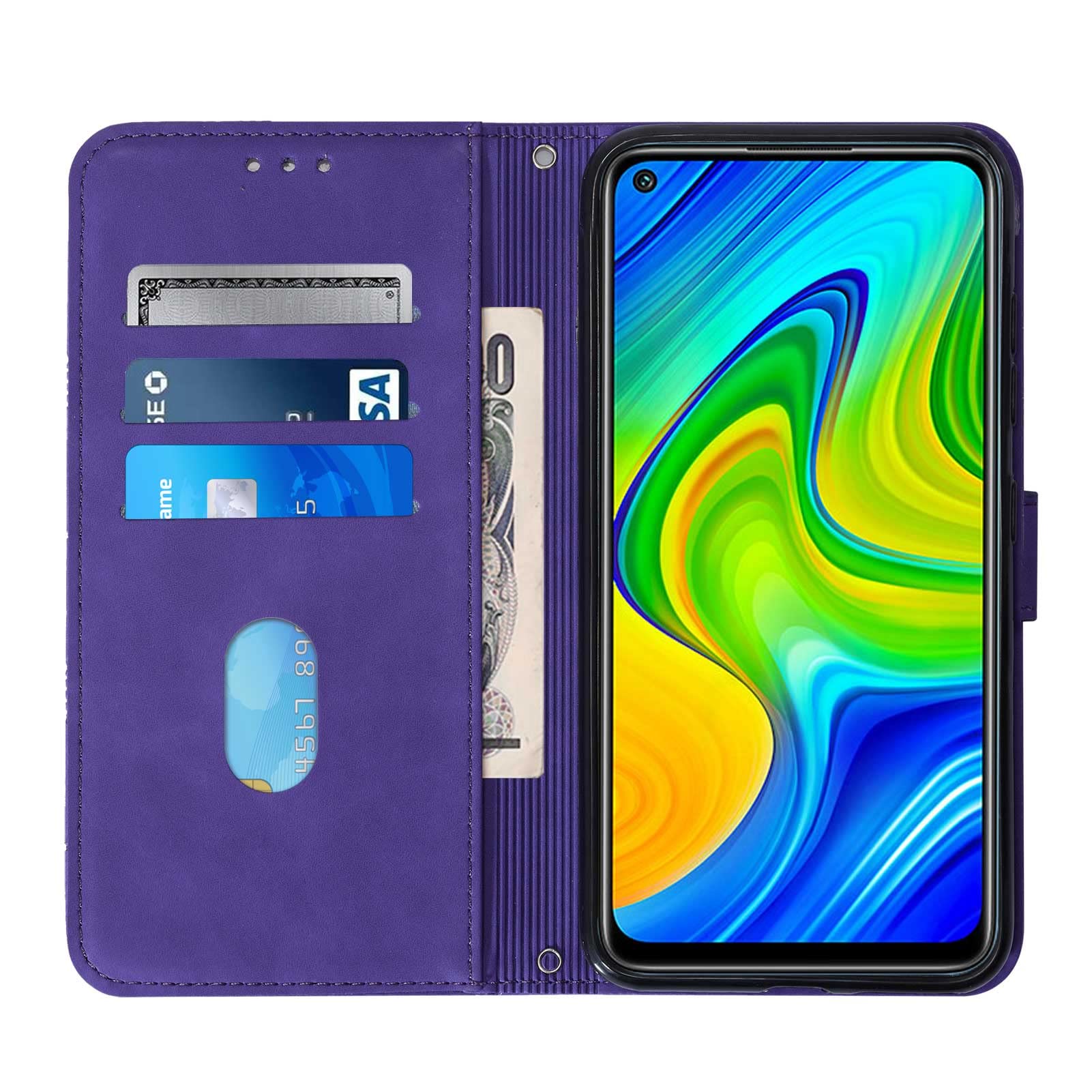 Cover Portafoglio Con Tracolla Per Xiaomi Redmi Note 9 5G / 9T 5G – Custodia In PU Pelle Con Laccio E Pen Touch (lilla) - 4