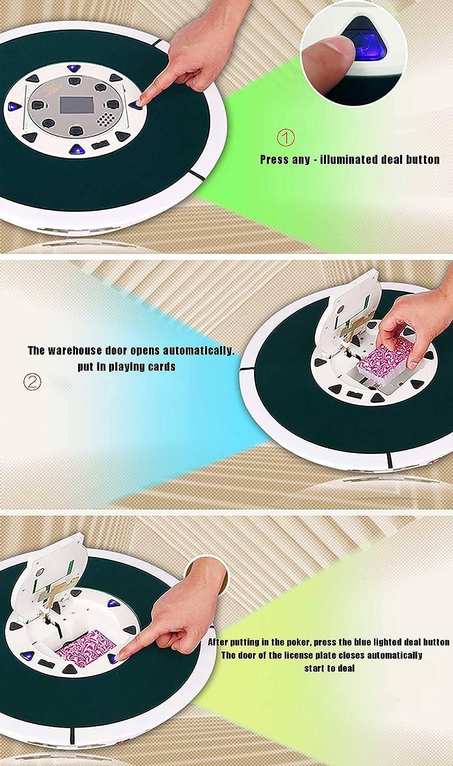 SpAnn Distributore automatico di carte da gioco, mescolatore di carte, adatto per giochi da 2-8 persone, per club di feste in campeggio in camera da letto, poker per feste in famiglia