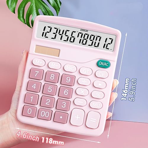 Miniatura 7 de YOUHO Calculadora electrónica de función estándar de doble potencia de batería solar con pantalla LCD grande - blanco
