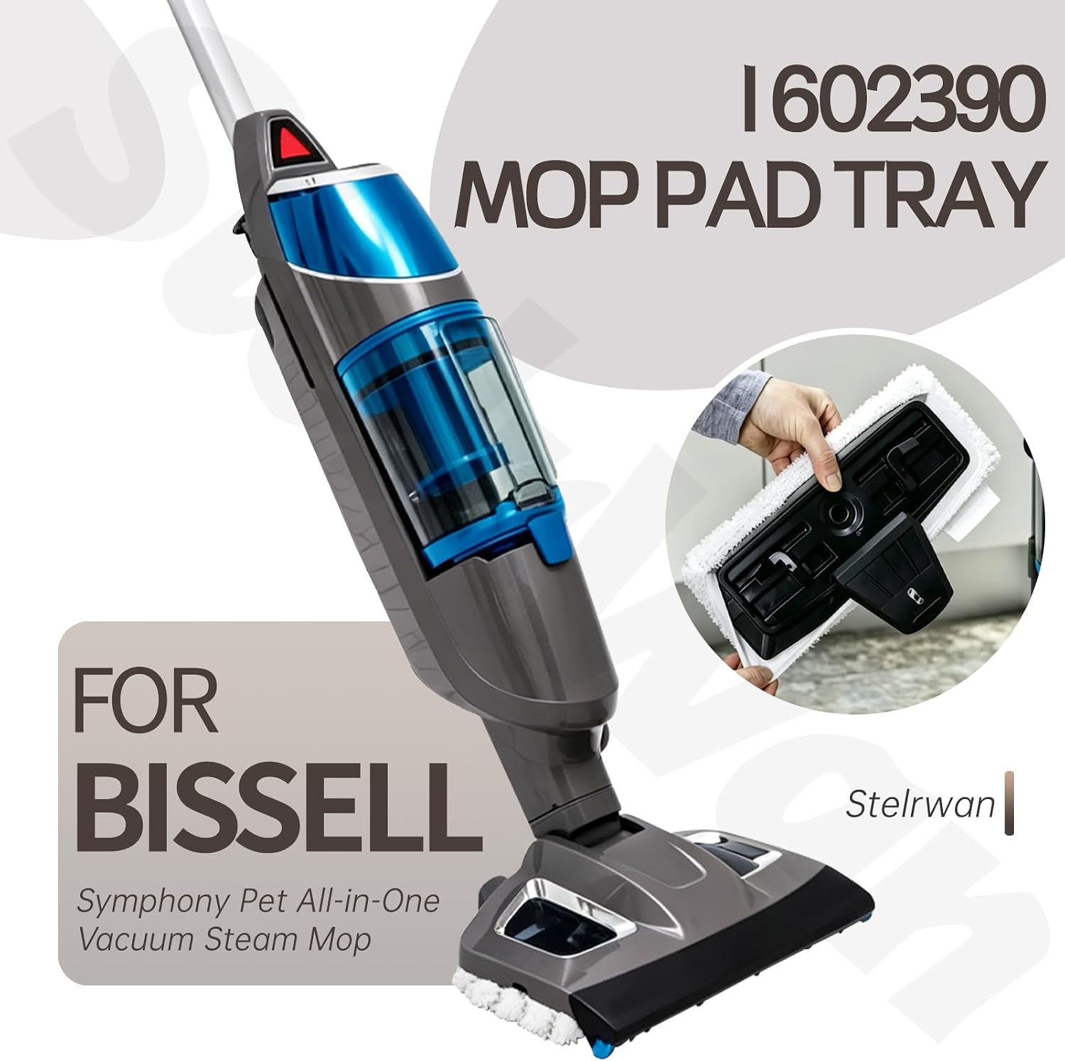 1602390 Mop Pad Tray for Bissell Symphony Pet All-in-One Vacuum Steam Mop