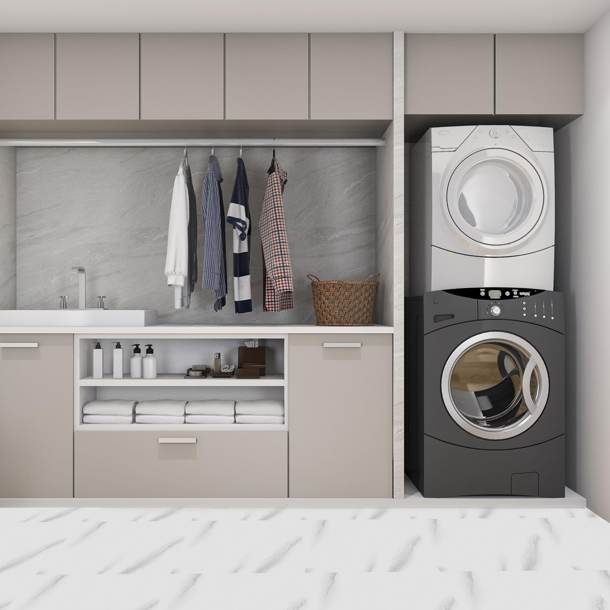 FIVMEN Pavimento in PVC 30x30 cm 27 pezzi, rivestimento in vinile autoadesivo, piastrelle adesive per pavimento, impermeabile, antiscivolo, piastrelle per pavimento per soggiorno, cucina, bagno (S11