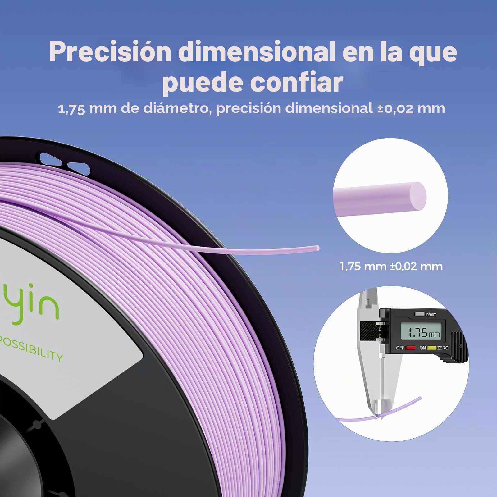 FILAMENTO SOLEYIN ULTRA PLA 1.75MM, PAQUETE DE PLA 10KG NEGRO/BLANCO/GRIS/ROJO/AMARILLO/NARANJA/AZUL/VERDE CLARO/VERDE/PÚRPURA