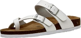 Women's Luna Cork footbed Sandal with +Comfort, WHITE 8 W