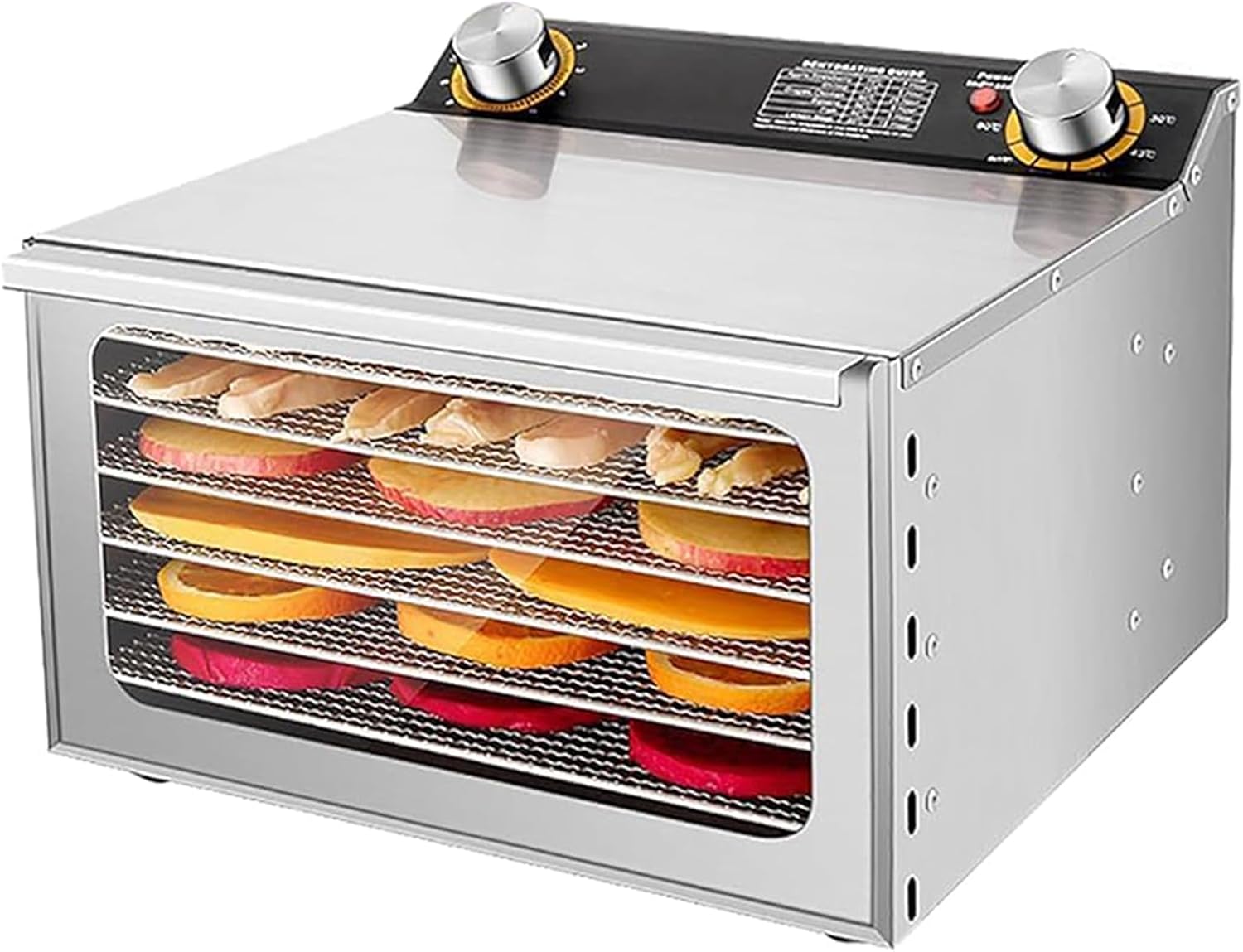 Commercial Food Freeze Dryer Machine - 6-18 Layers Dehydrator with Timer Control & 30-90℃ Temperature Range for Jerky, Fruits, Vegetables, Meat & Herbs