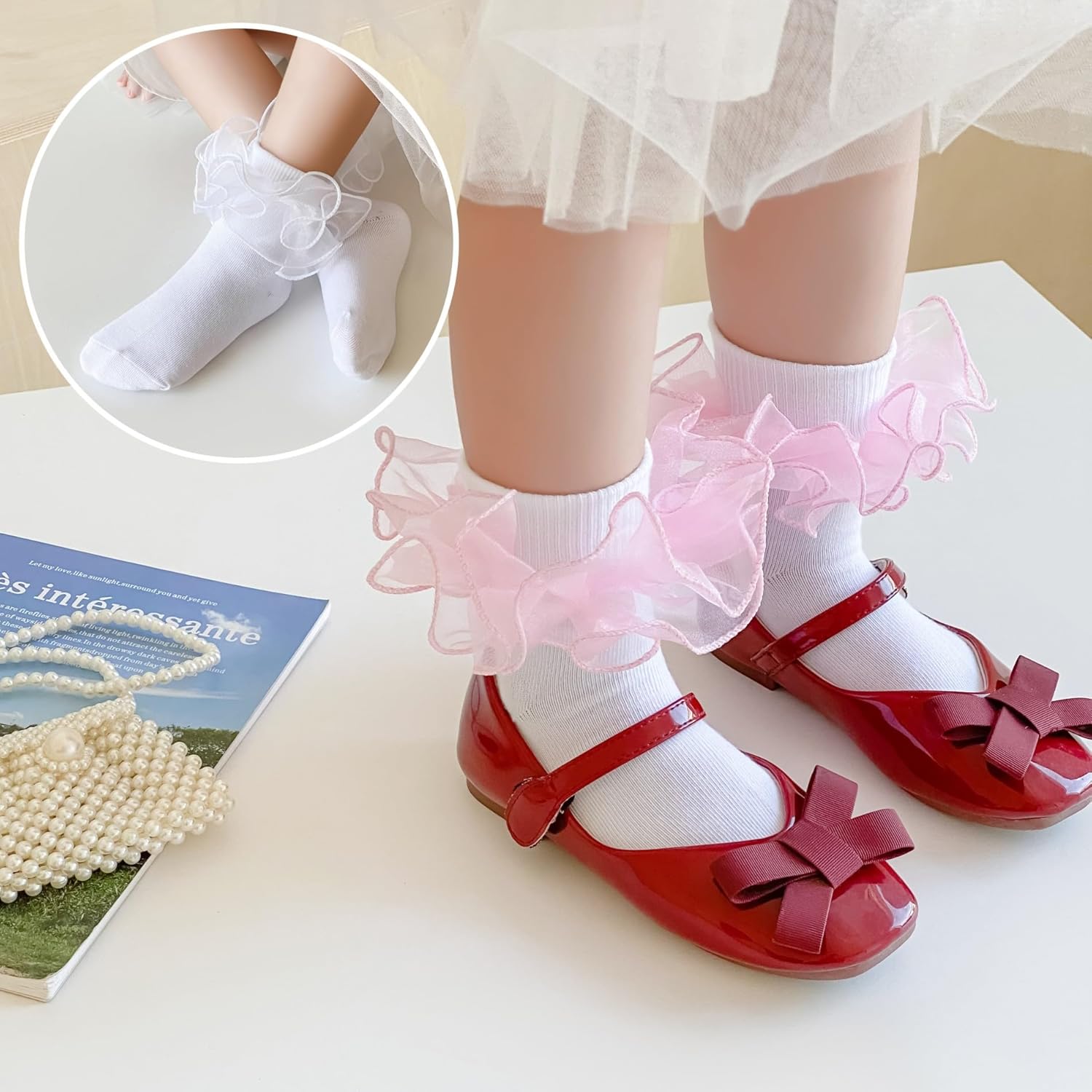 Baby Girls Socks Toddler Ruffle Socks Infant Princess Dress Socks For Newborn baby - Image 3