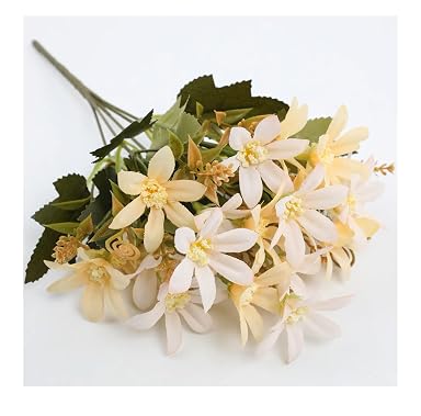 SPHINX Artificial Spring Daisy Bunch – 34 cm, 1 Bunch| Faux Flowers for Home Decoration, Vase, Centerpiece, Wedding, Party, DIY Craft, Office & Gifting Decor - (1, Beige)