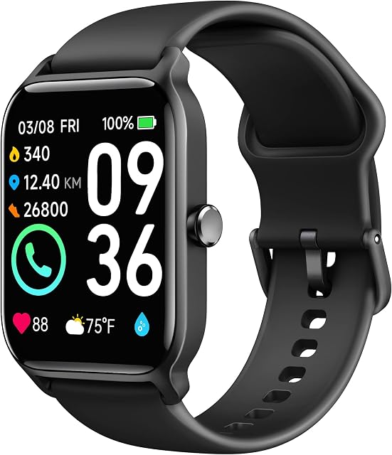 Smart Watch for Men(Answer/Make Call),Alexa Built-in,1.8"Fitness Tracker with Heart Rate Sleep SpO2 Monitor,100+Sport Mode,5ATM Waterproof,Activity Trackers and Smartwatches for iOS and Android Phones