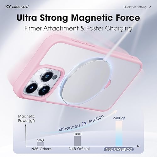 Miniatura 2 de CASEKOO Funda con anillo magnético oficial original para iPhone 15 Pro Max protección militar contra caídas compatible con MagSafe Funda delgada